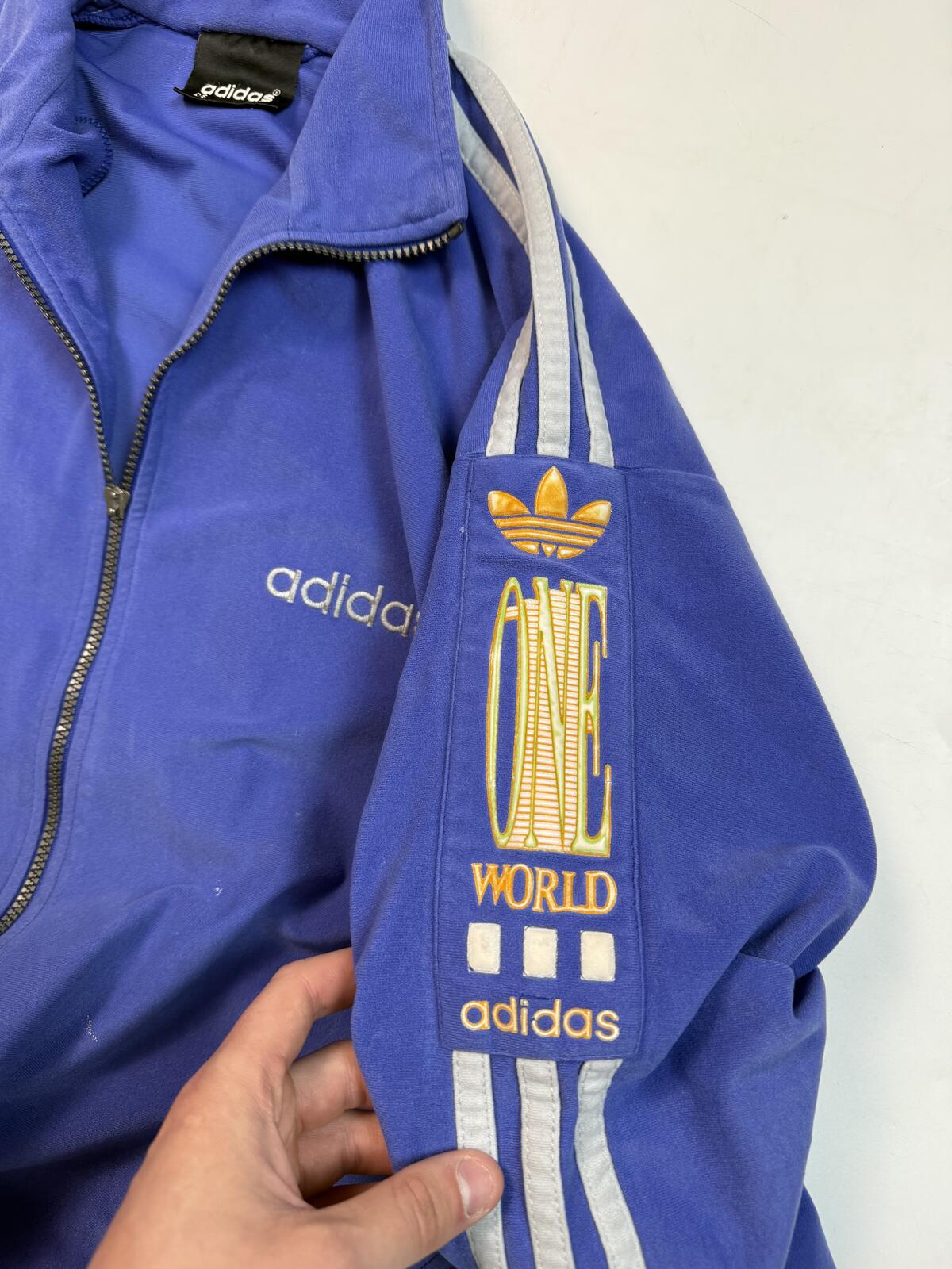 Vintage 90s adidas originals velour track top (M)