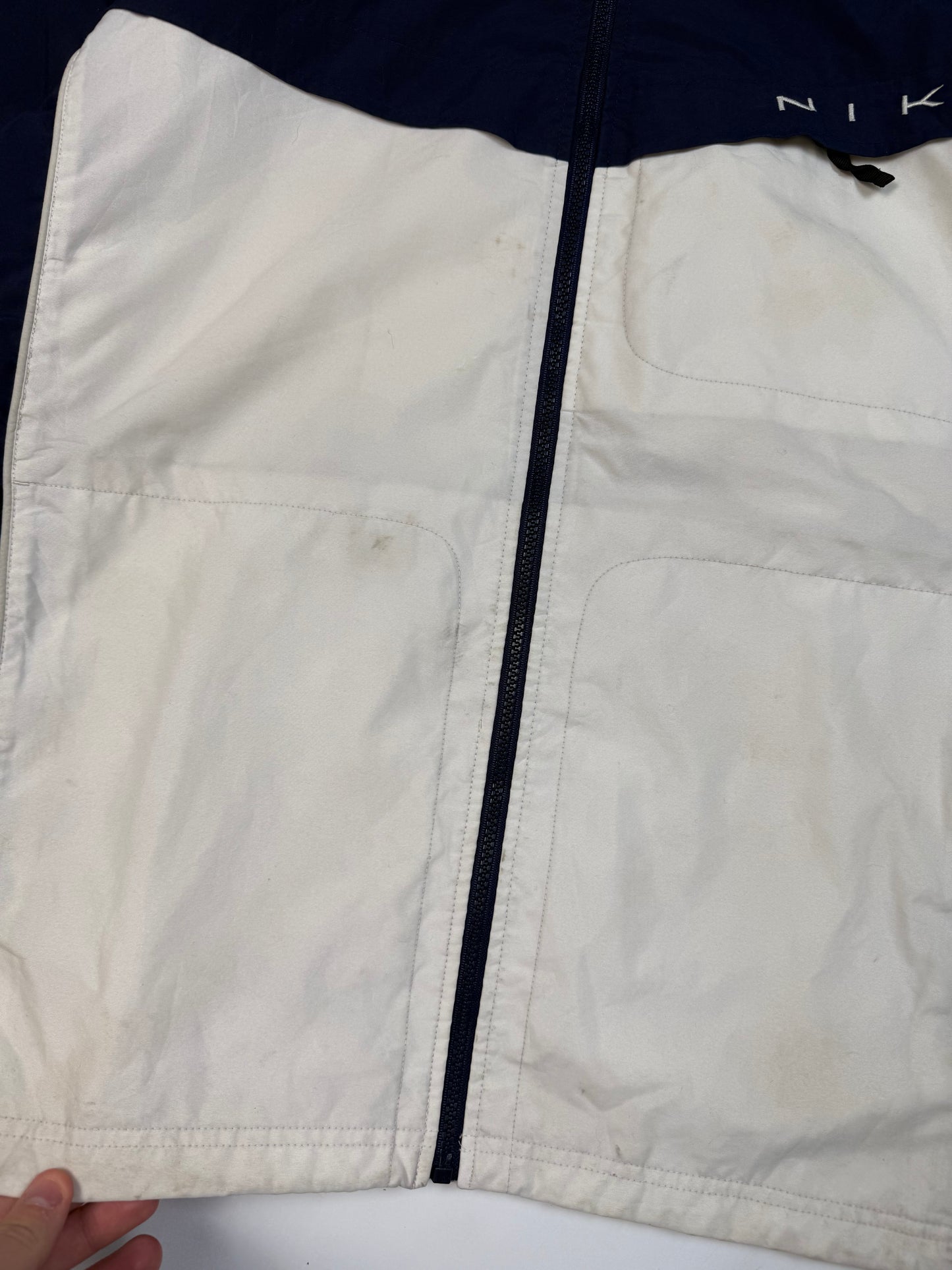 Vintage 90s Nike spell out colour block track jacket (M)