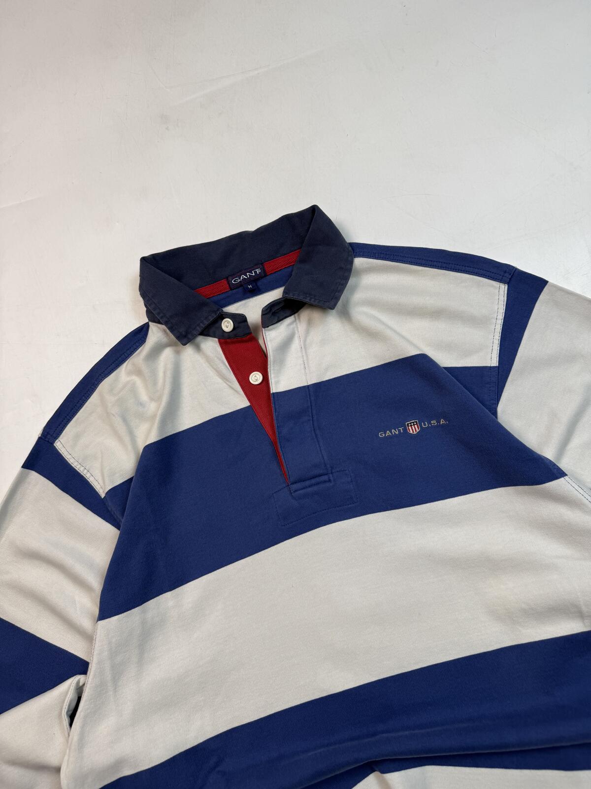 Vintage 90s Gant striped rugby polo shirt (M)