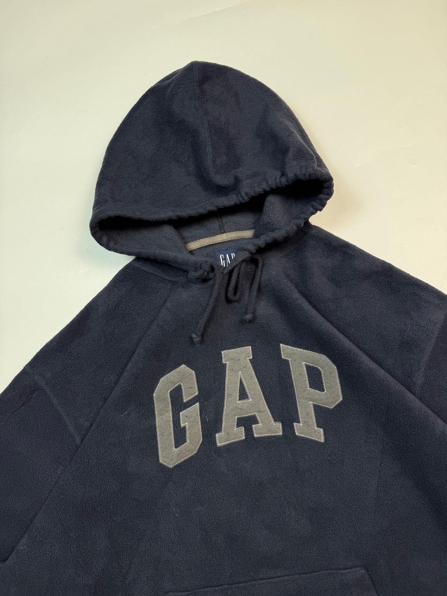 Vintage 90s GAP spell out fleece hoodie (XL)