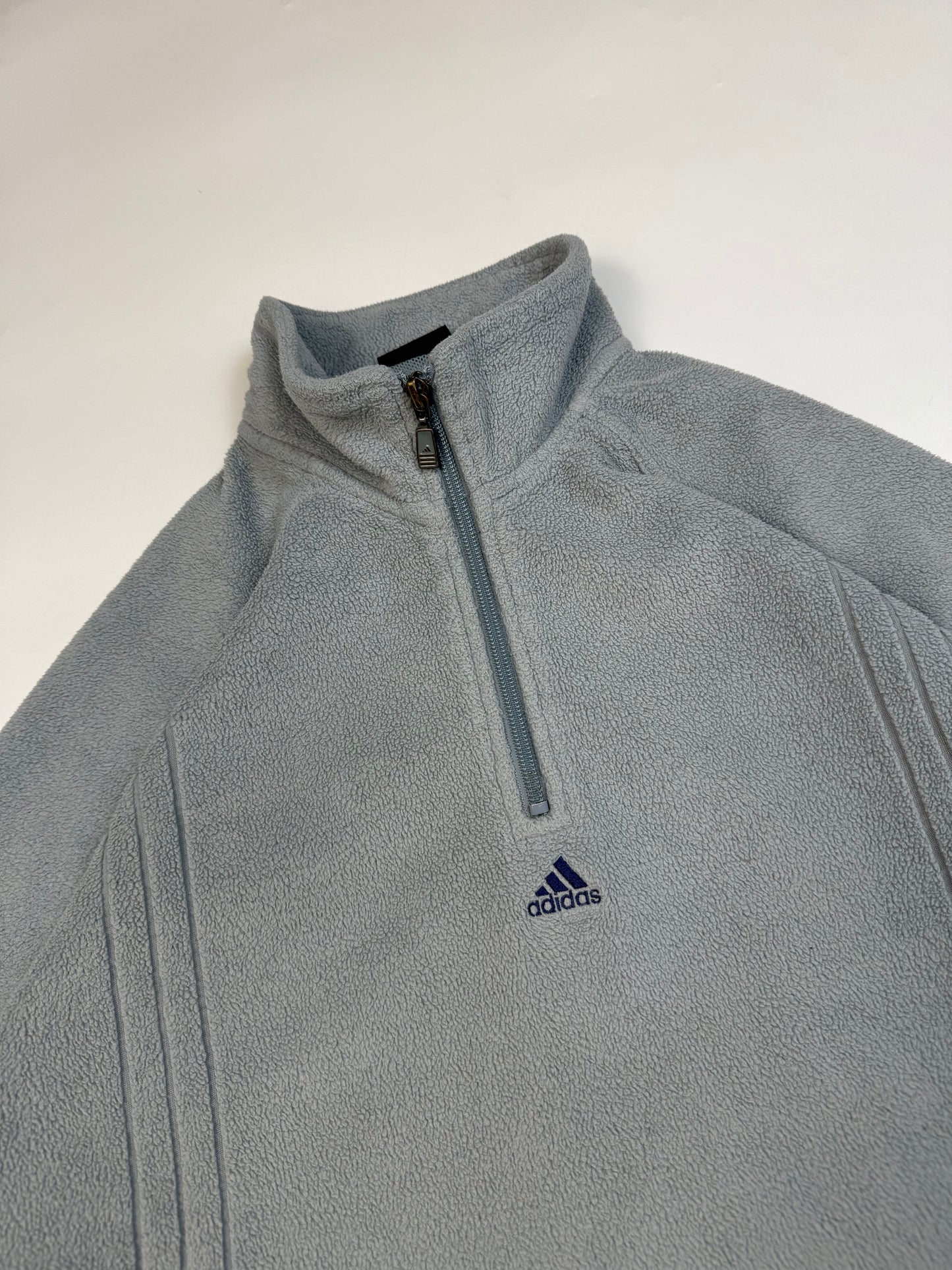 Vintage Adidas centre logo quarter zip fleece (M)