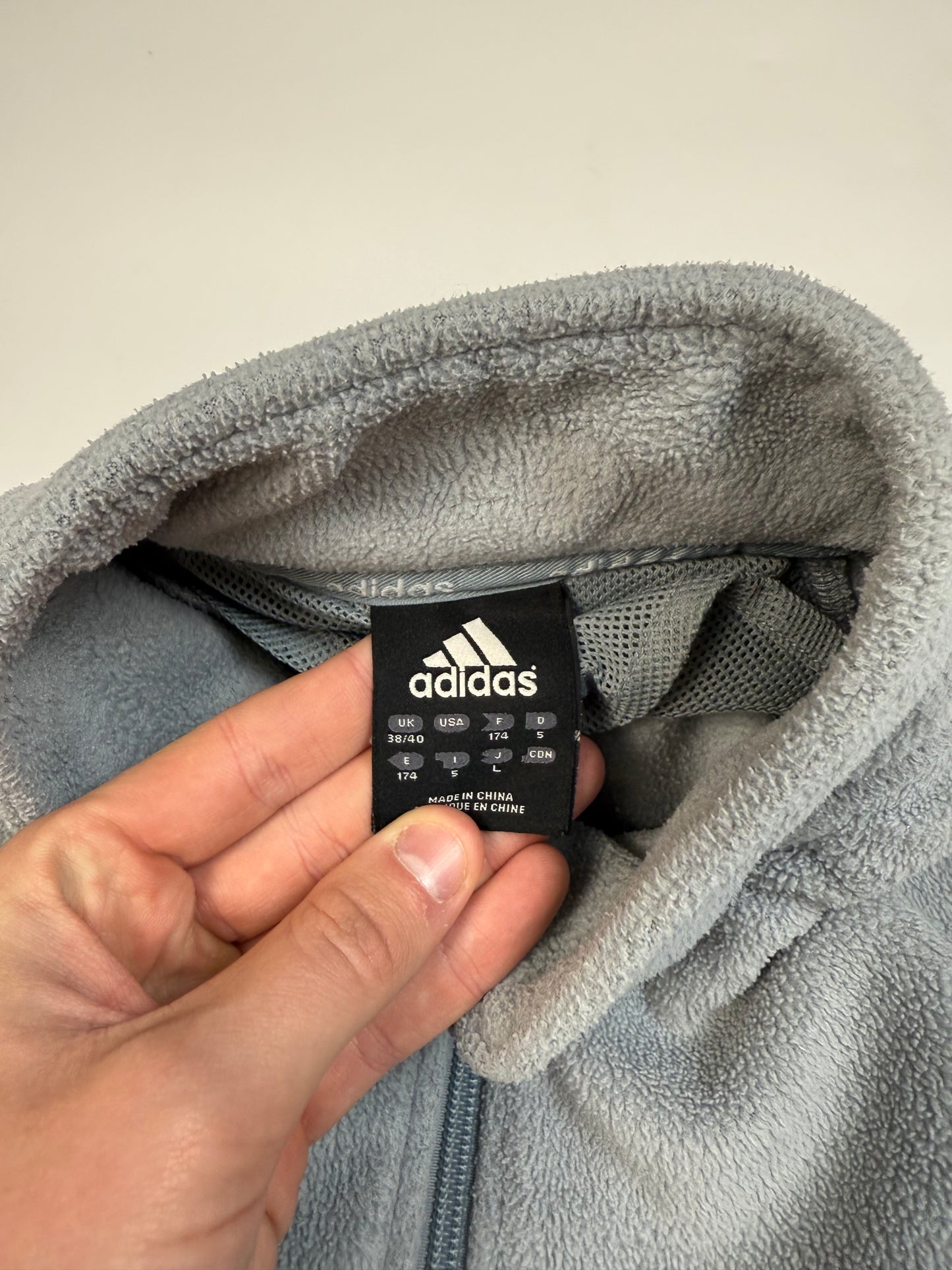 Vintage Adidas centre logo quarter zip fleece (M)
