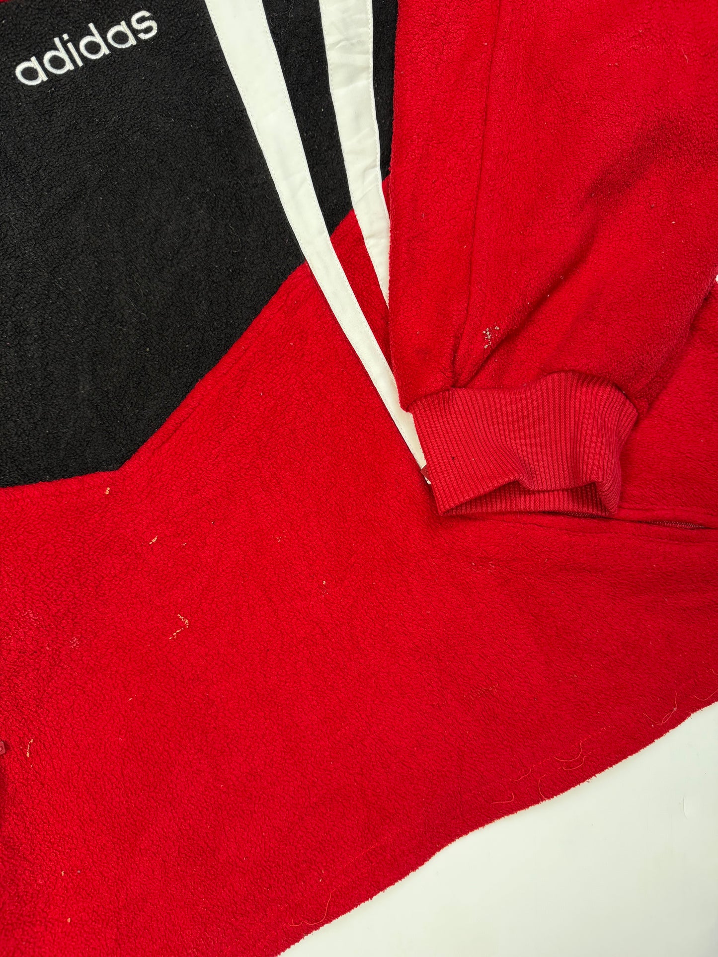Vintage 90s adidas originals colour block quarter zip fleece (L)