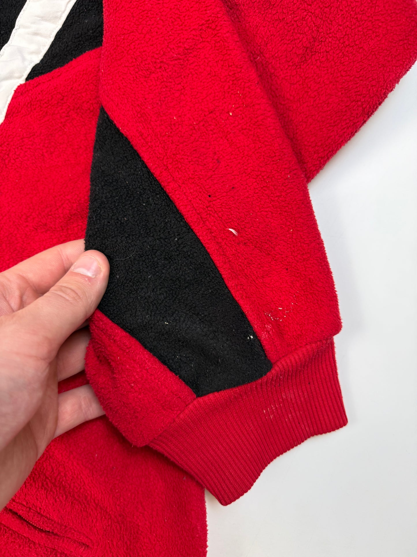 Vintage 90s adidas originals colour block quarter zip fleece (L)