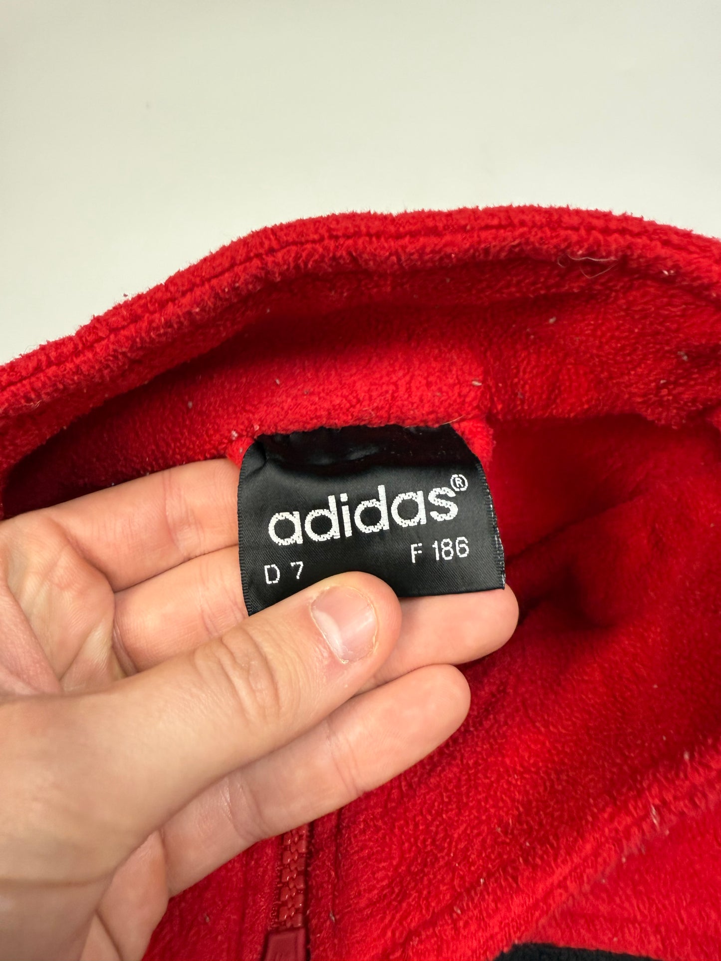 Vintage 90s adidas originals colour block quarter zip fleece (L)