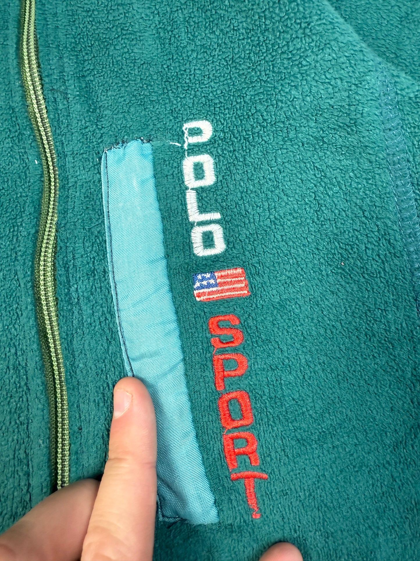 Vintage 90s Polo sport spell out fleece (XL)