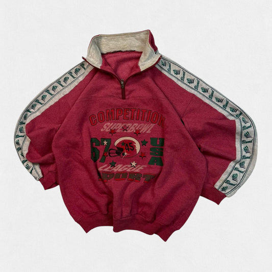 Vintage 90s graphic quarter zip sweatshirt (L)