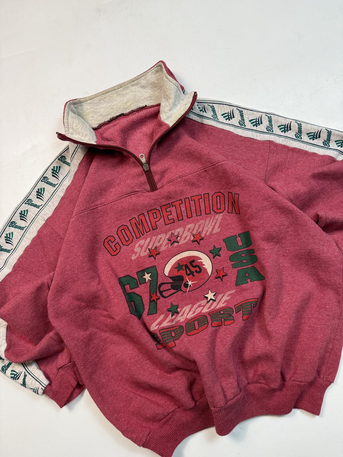 Vintage 90s graphic quarter zip sweatshirt (L)