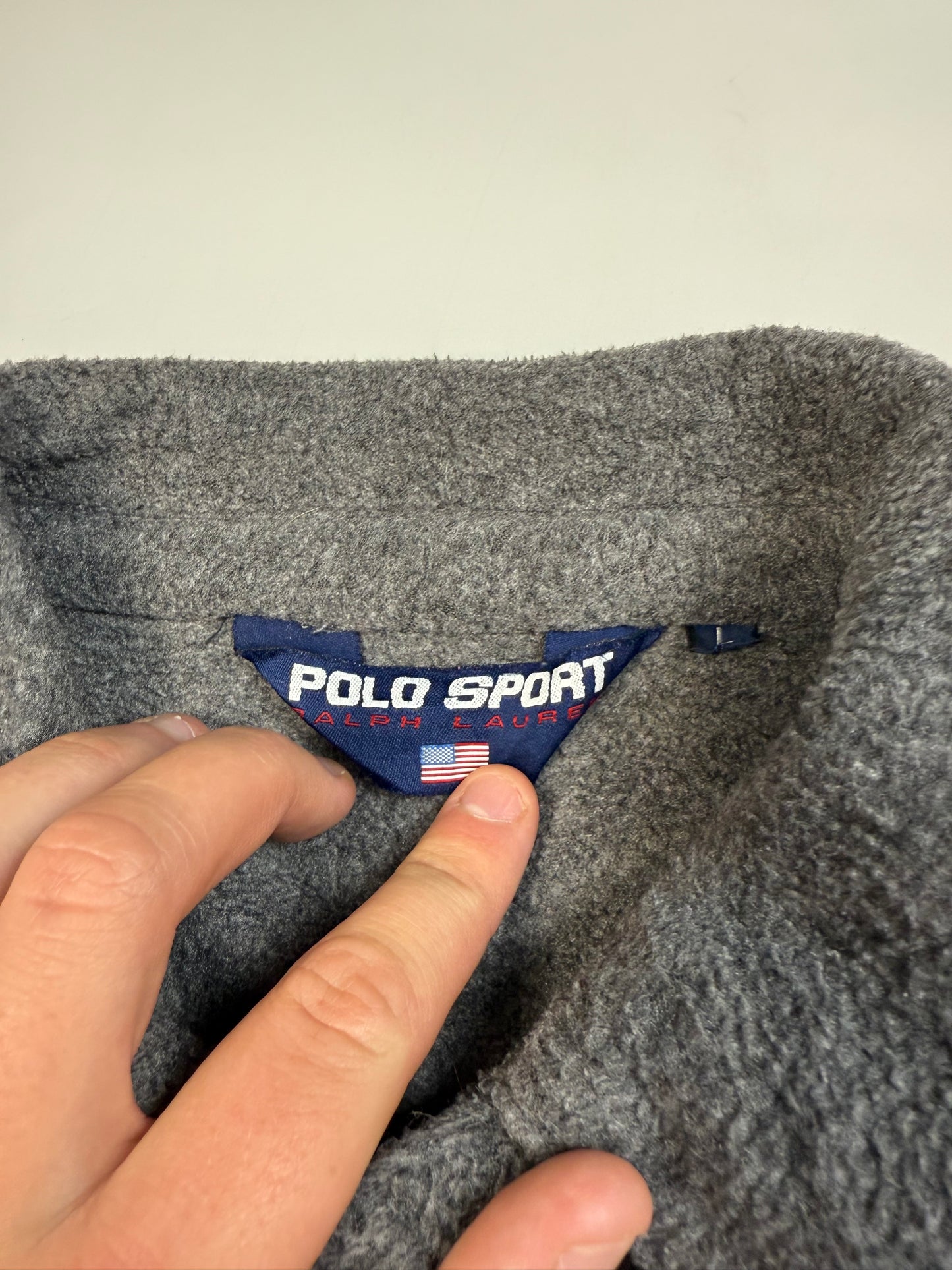 Vintage 90s Polo Sport fleece harrington jacket (L)
