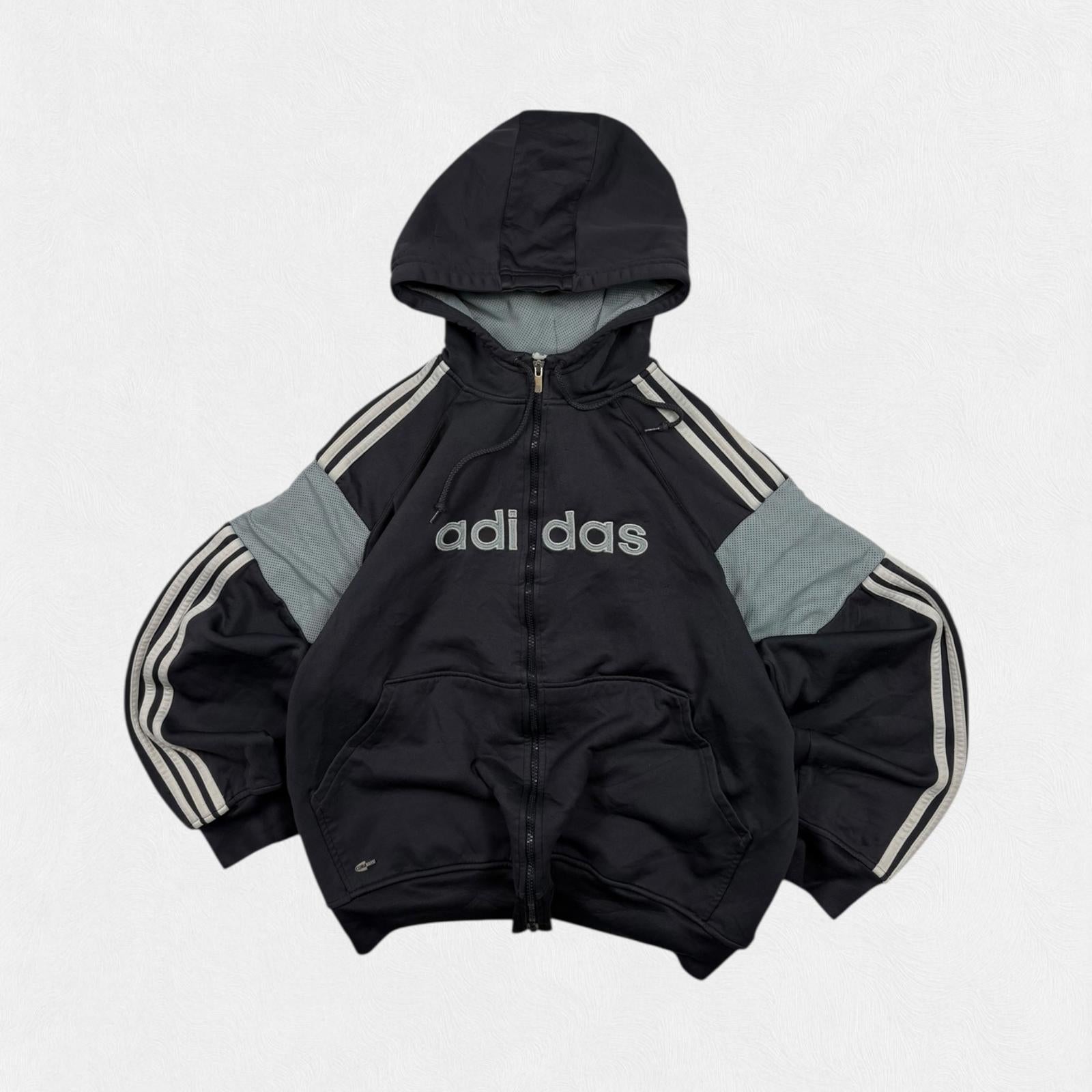 Vintage Adidas spell out full zip hoodie (XL)