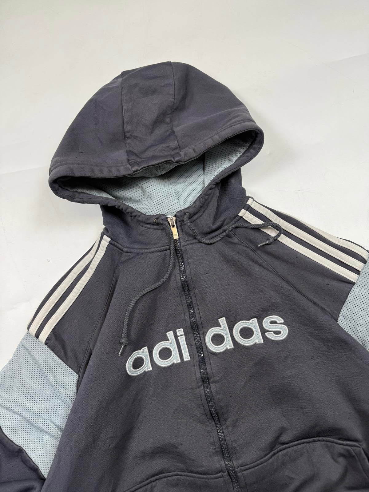 Vintage Adidas spell out full zip hoodie (XL)