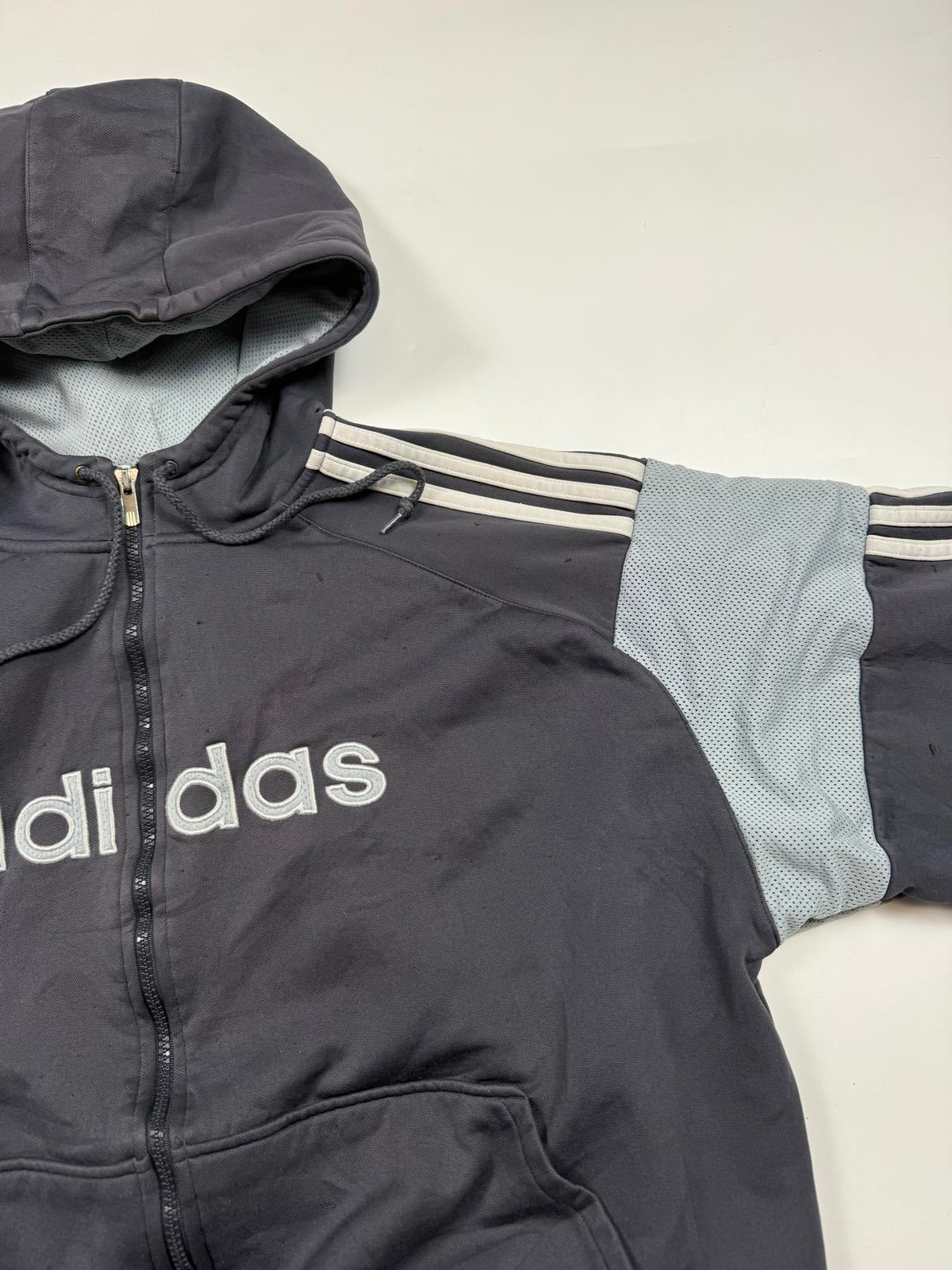 Vintage Adidas spell out full zip hoodie (XL)