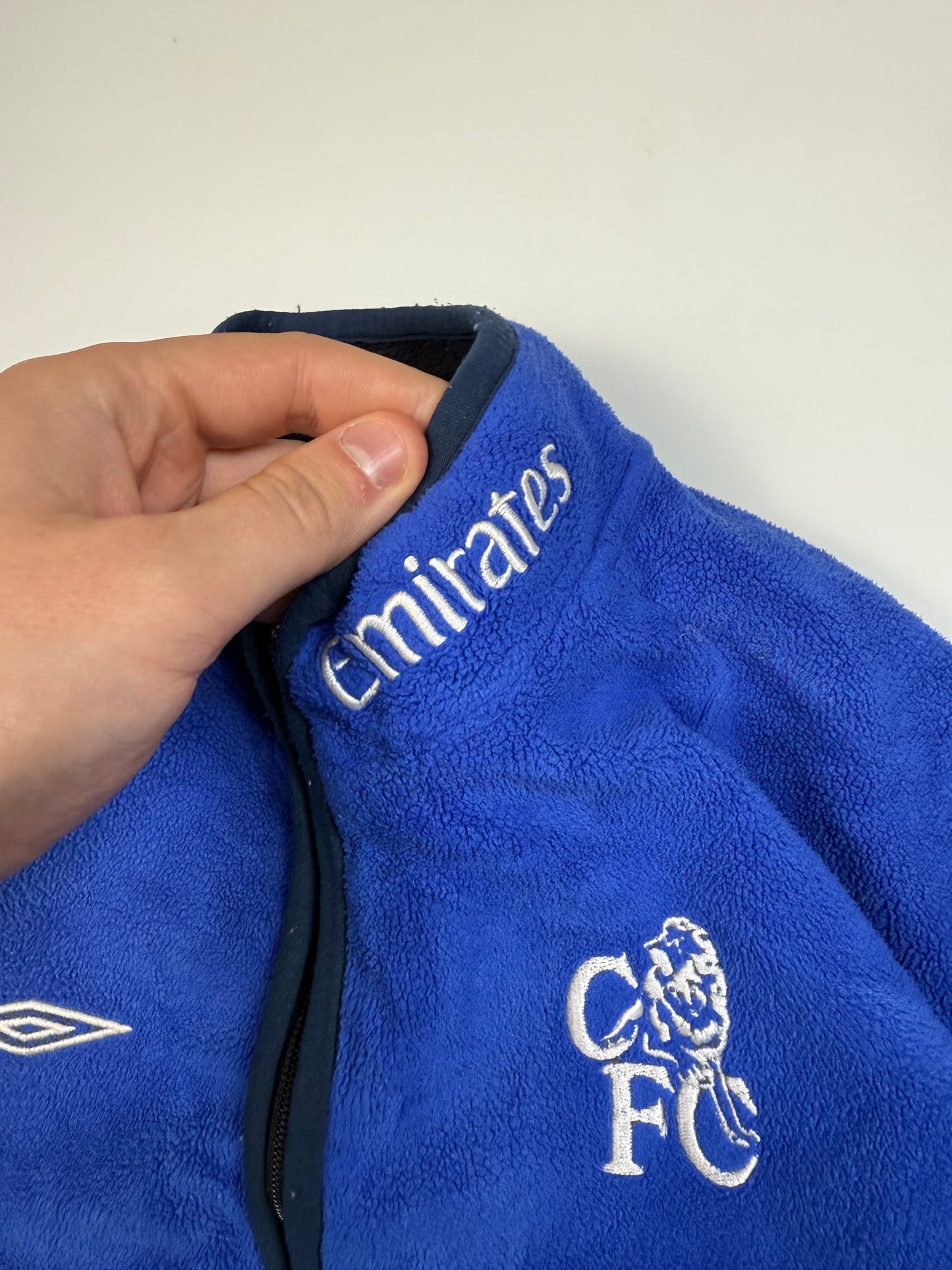 Vintage Chelsea 2001-03 Umbro quarter zip fleece (XS)