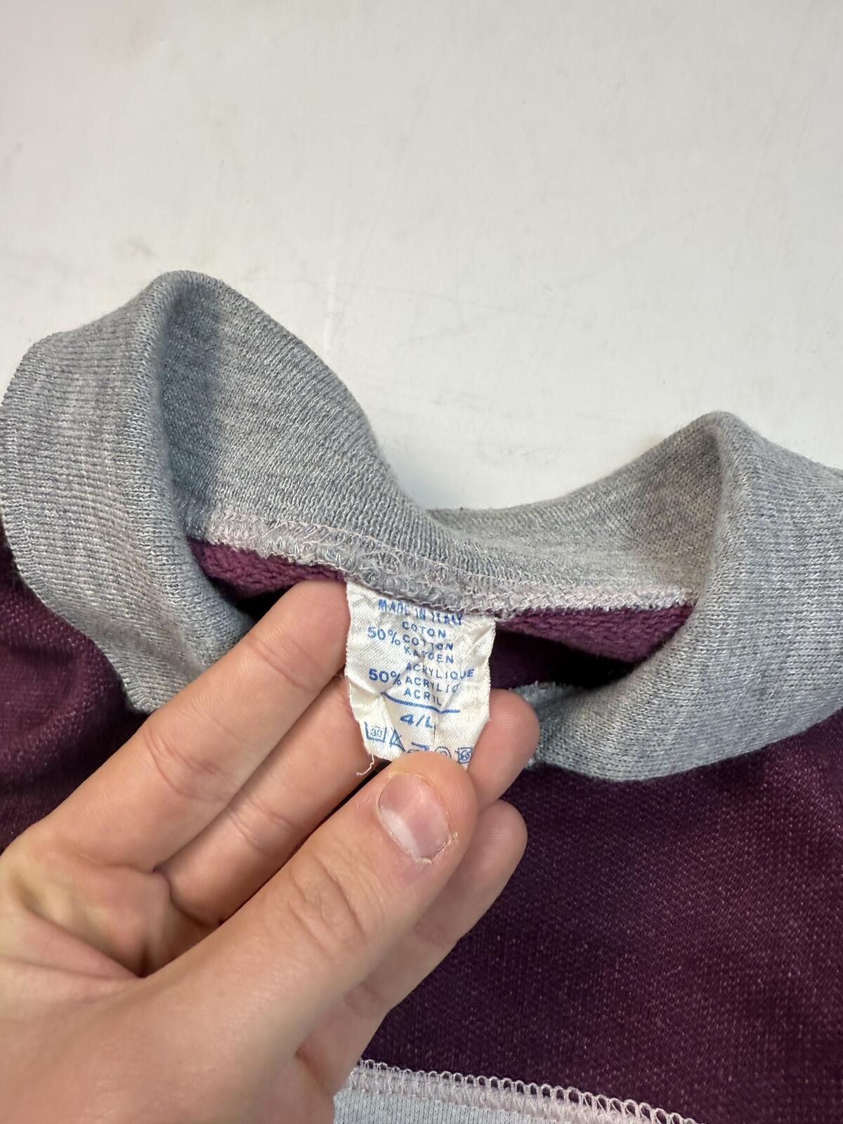 Vintage 80s graphic collared sweatshirt (L)
