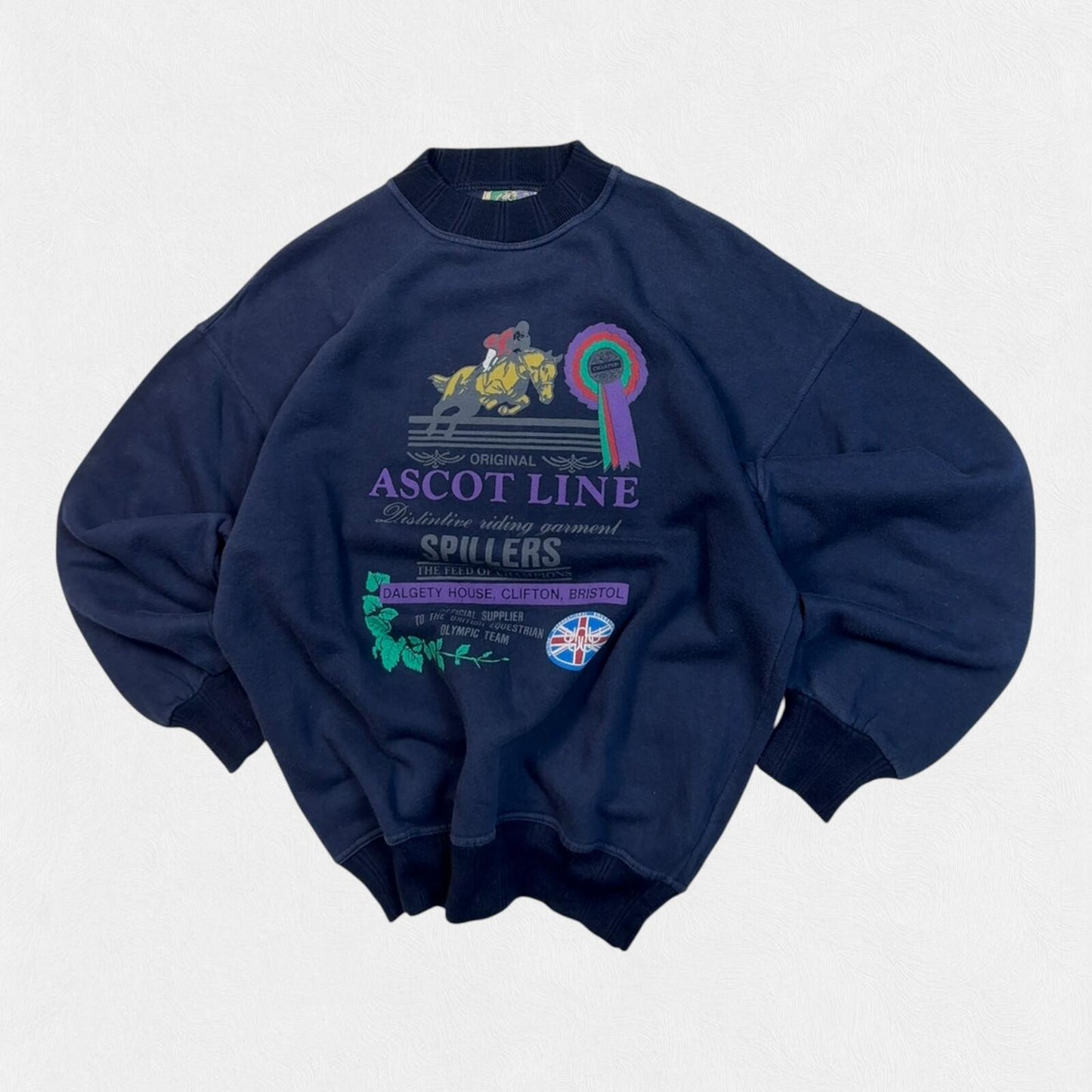 Vintage 90s Ascot horse racing graphic sweatshirt (M)