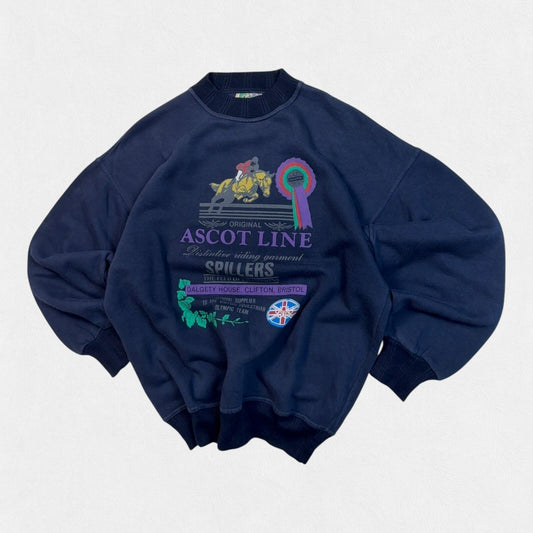 Vintage 90s Ascot horse racing graphic sweatshirt (M)
