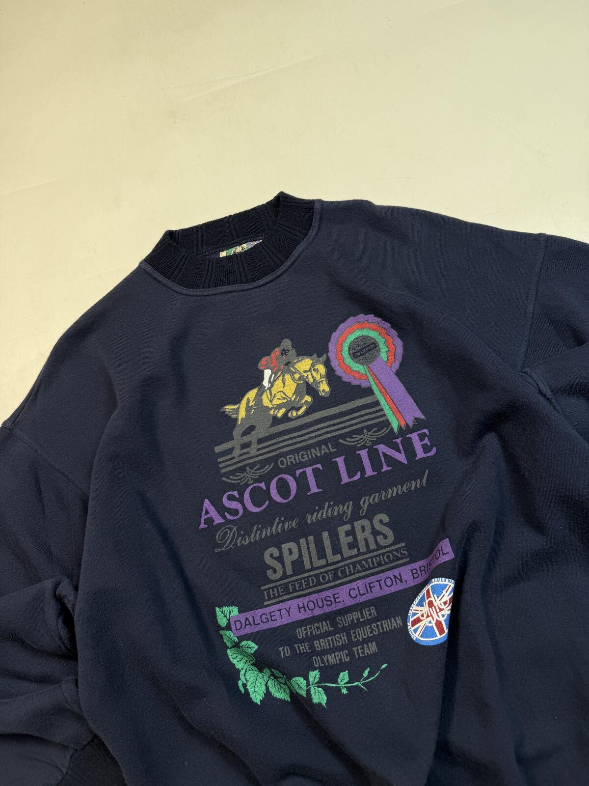 Vintage 90s Ascot horse racing graphic sweatshirt (M)