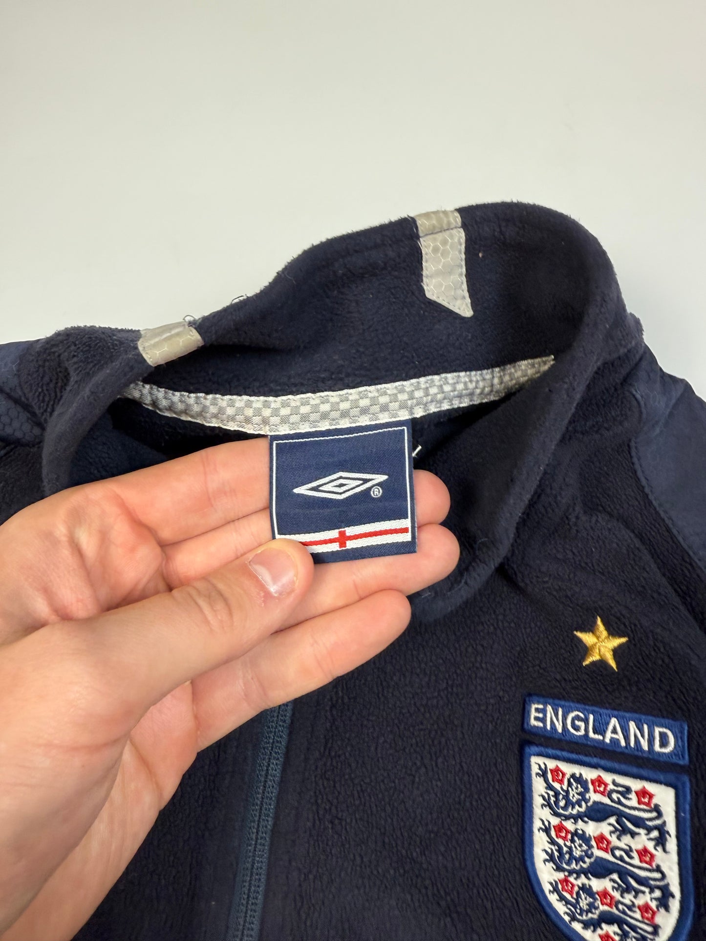 Vintage England 2004-05 Umbro football quarter zip fleece (S)