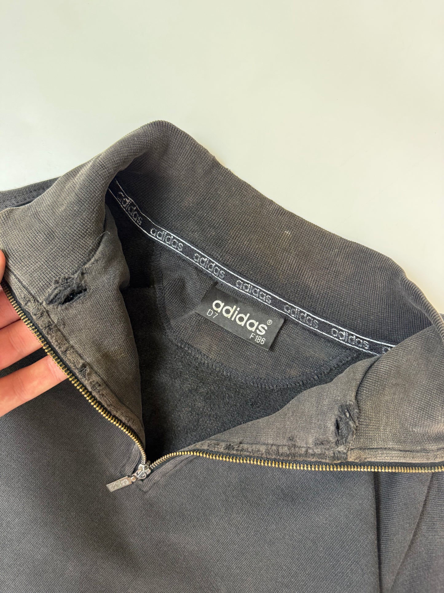 Vintage 90s Adidas originals quarter zip sweatshirt (L)