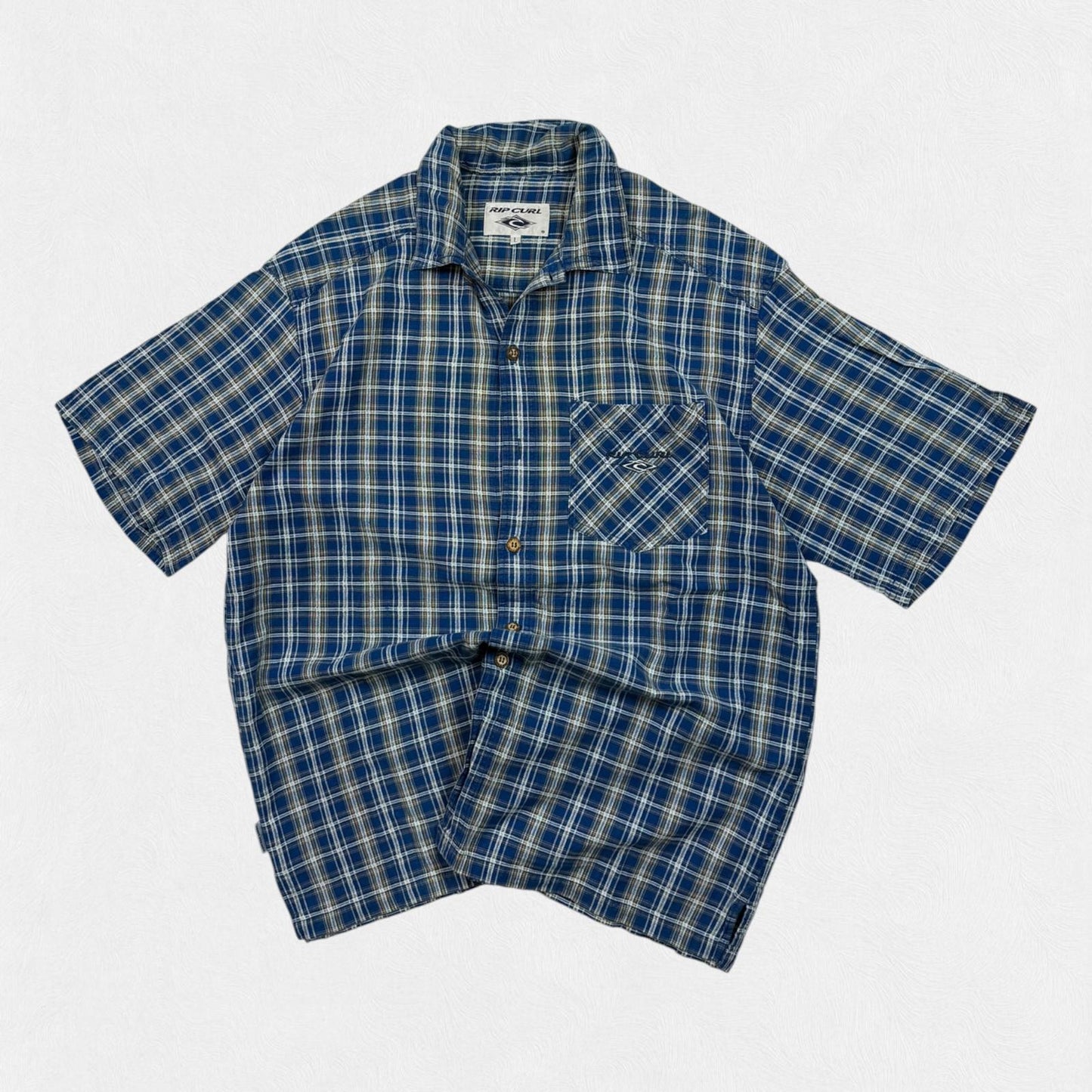Vintage Y2K Ripcurl checkered short sleeve shirt (L)