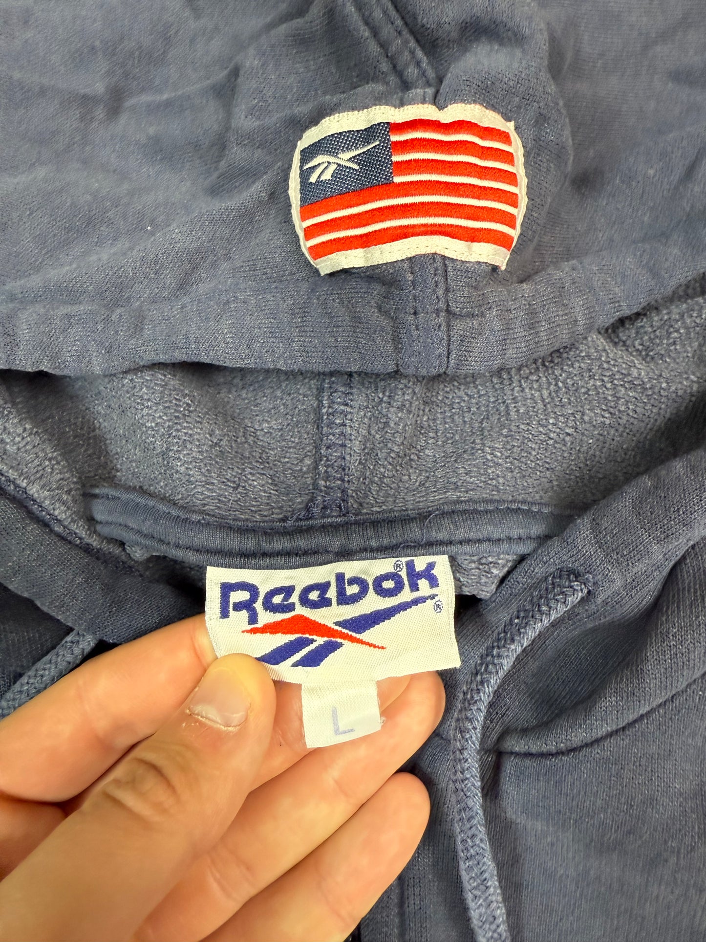Vintage 90s Reebok USA quarter zip hoodie (L)