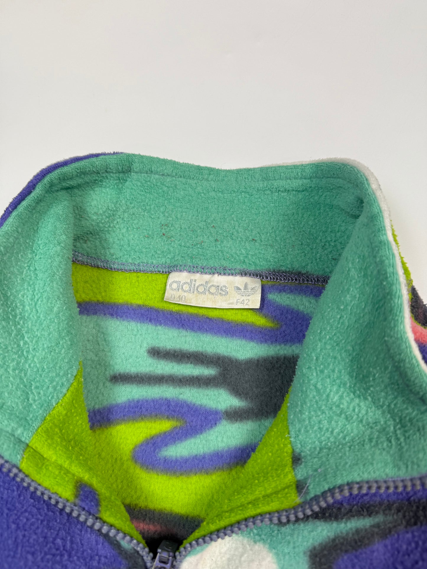 Vintage 90s adidas originals abstract quarter zip fleece (M)