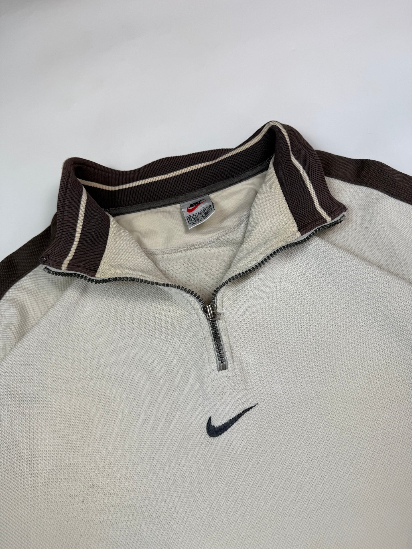Vintage 90s Nike centre swoosh quarter zip sweatshirt (XL)