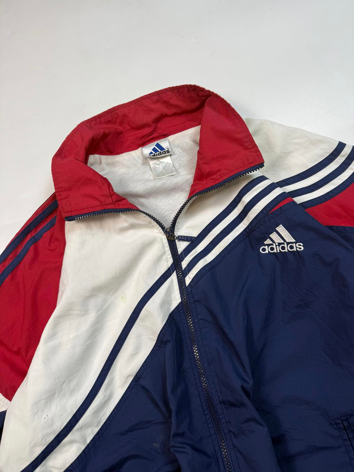 Vintage 90s adidas colour block track jacket (L)