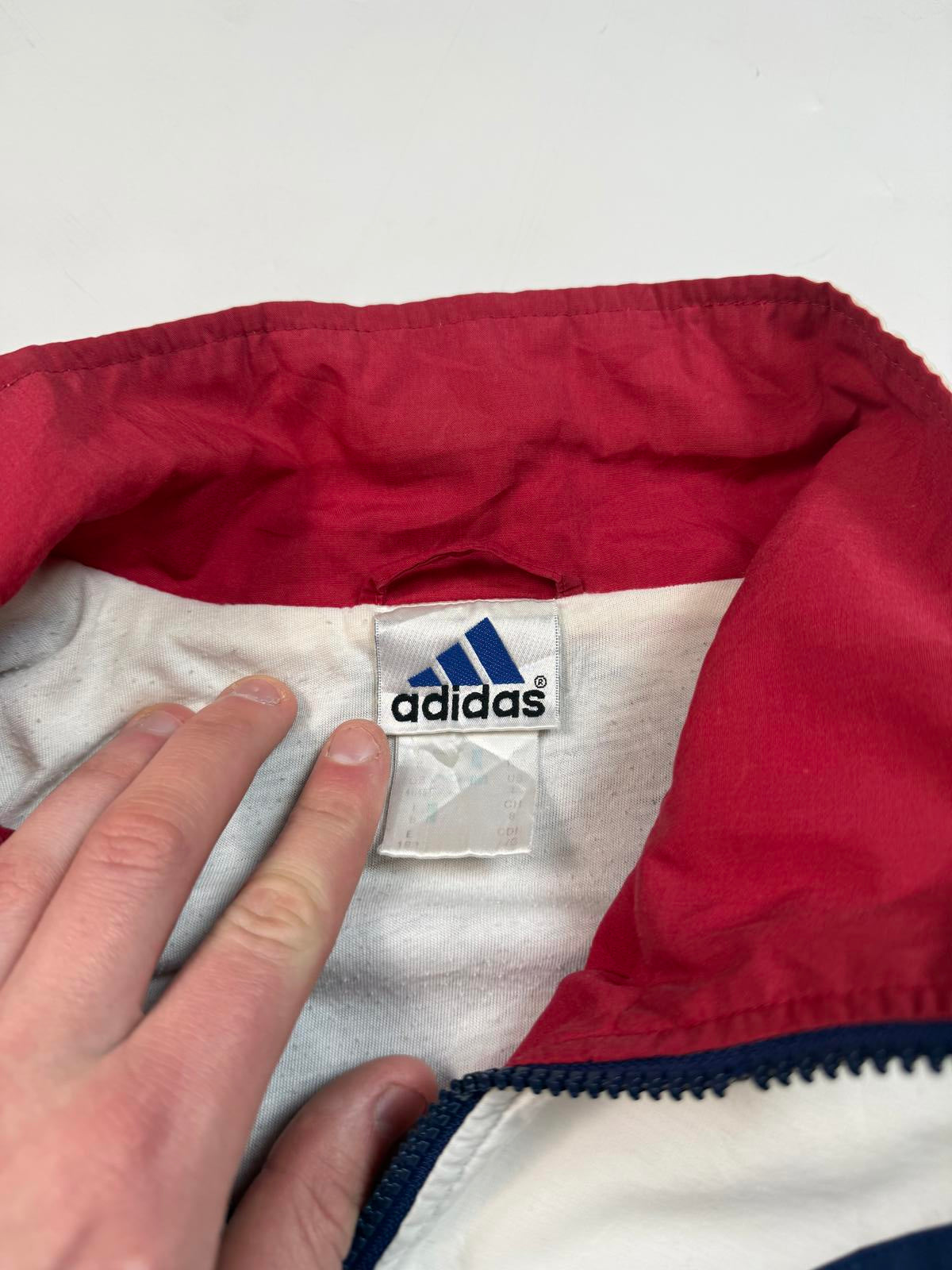 Vintage 90s adidas colour block track jacket (L)
