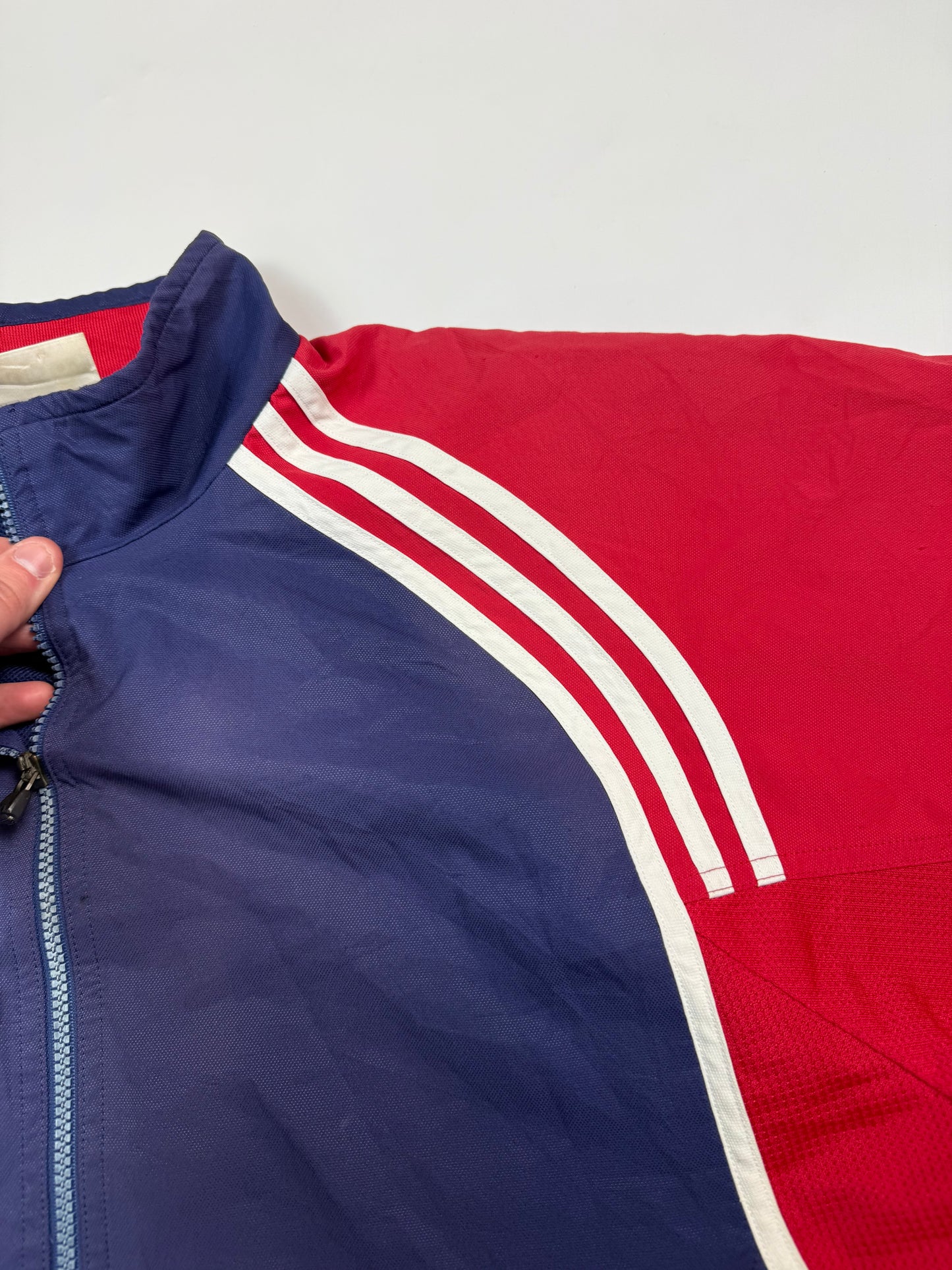 Vintage 90s Adidas colour block track jacket (L)