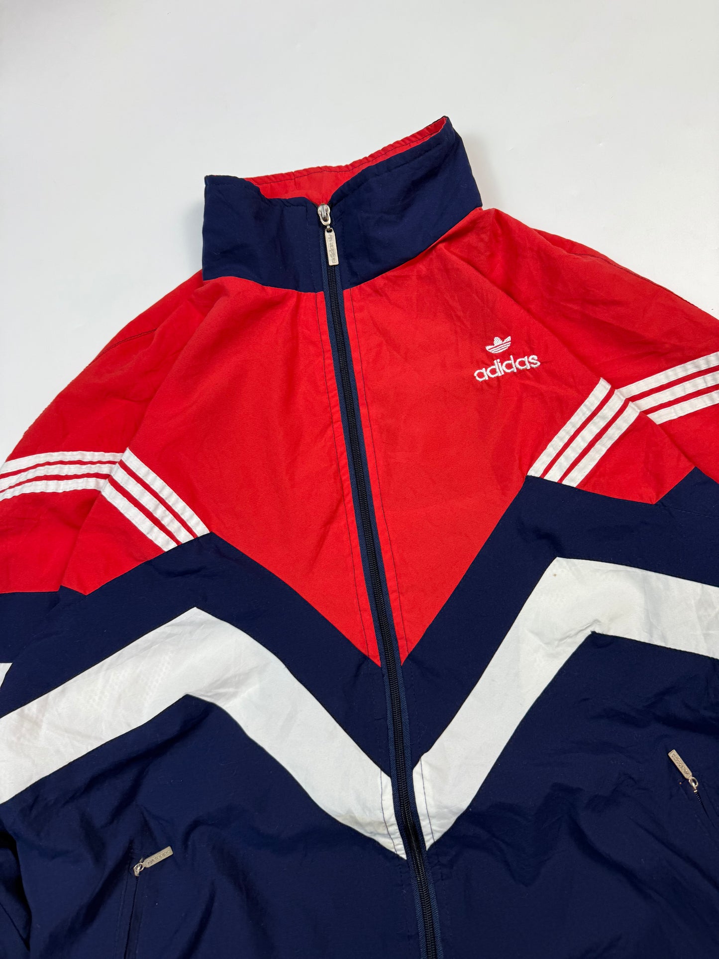 Vintage 80s Adidas originals colour block track jacket (XL)
