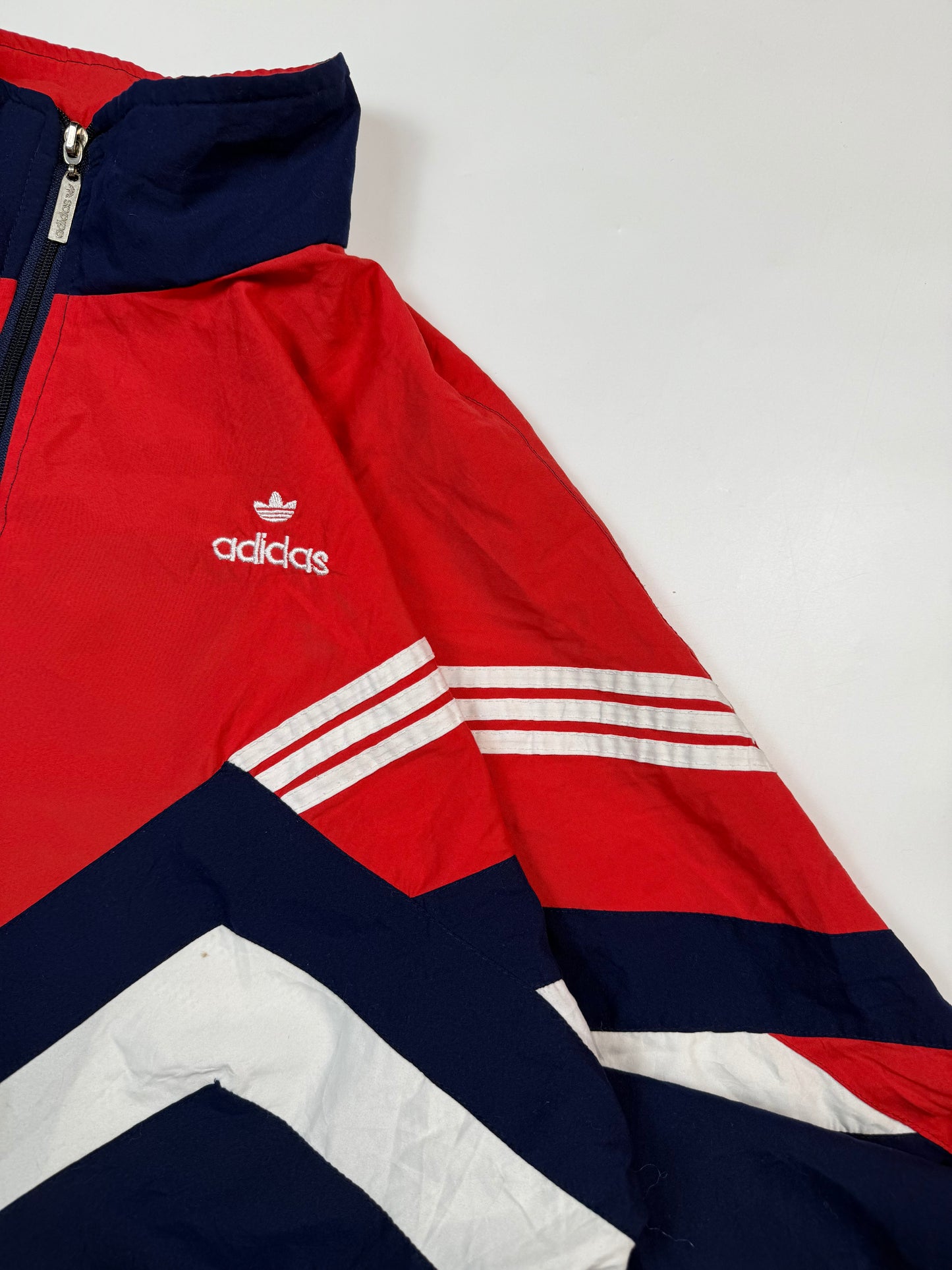 Vintage 80s Adidas originals colour block track jacket (XL)