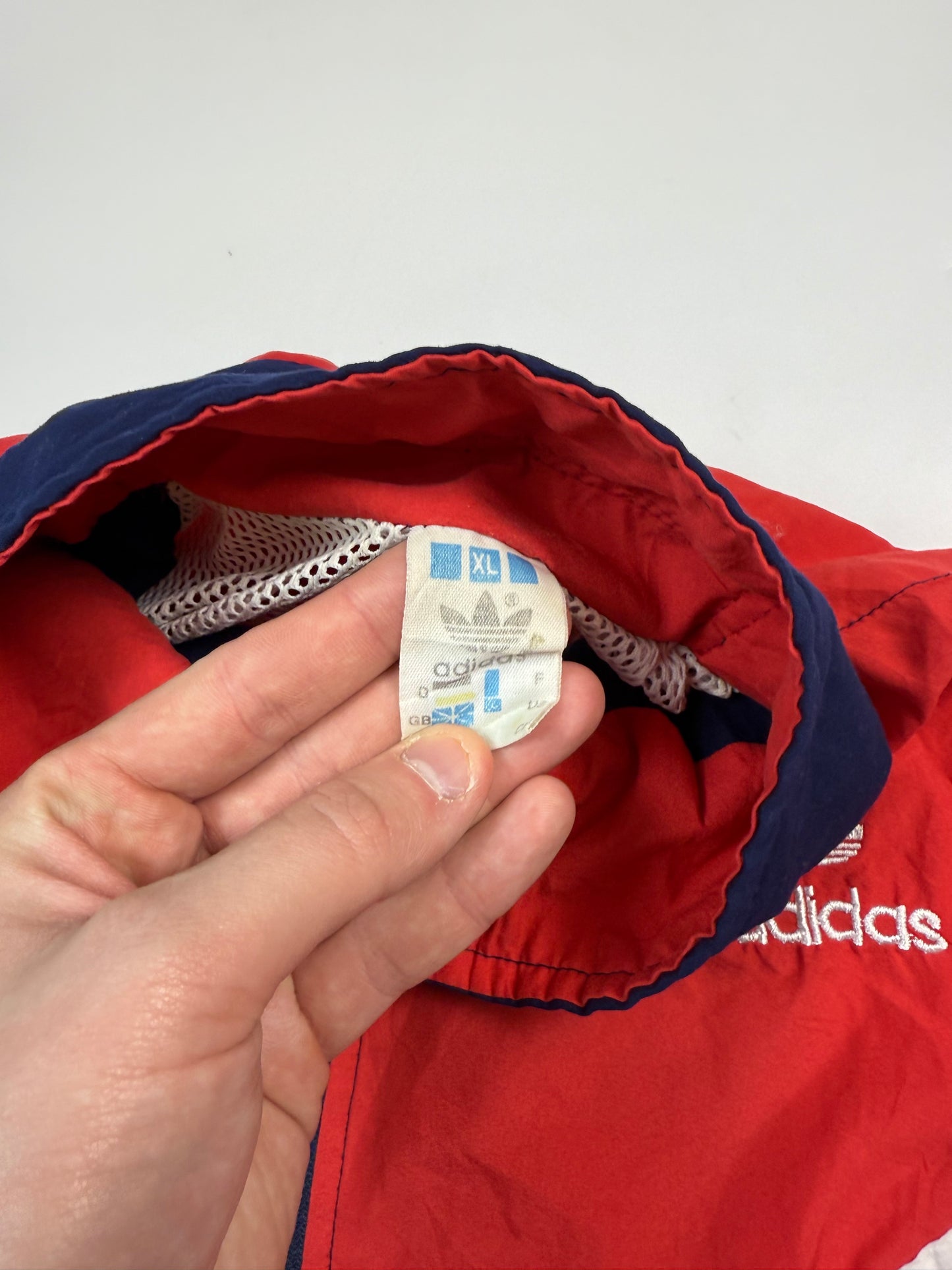 Vintage 80s Adidas originals colour block track jacket (XL)