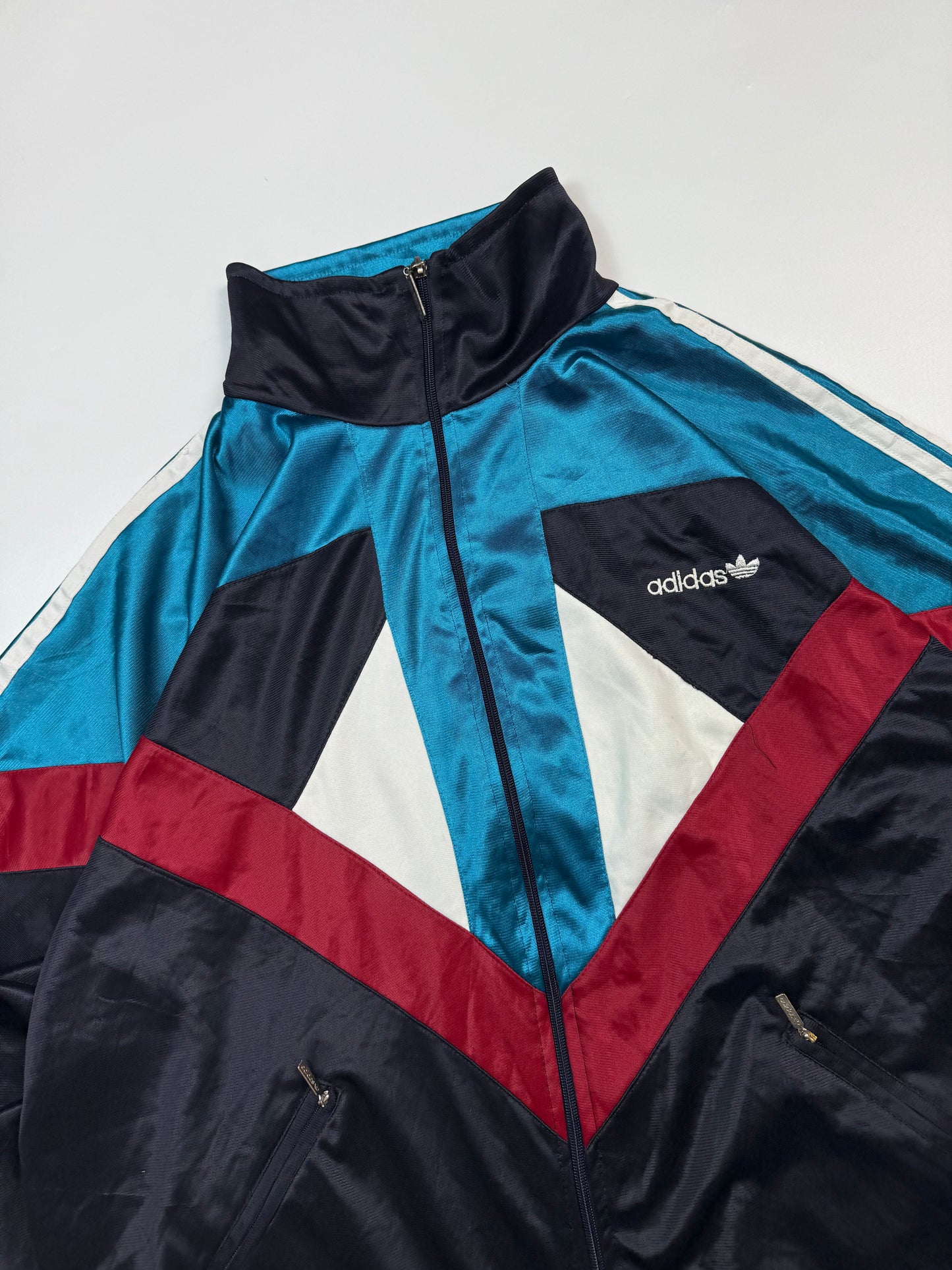 Vintage 90s Adidas originals colour block track jacket (M)
