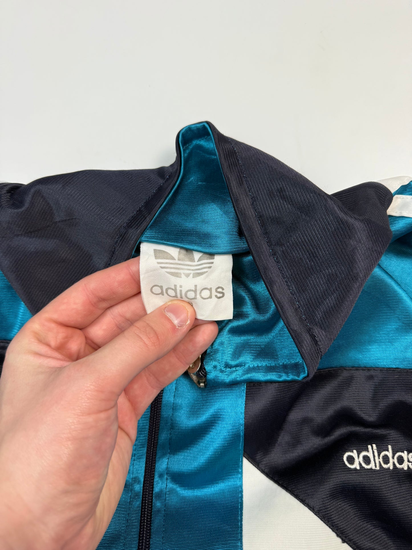 Vintage 90s Adidas originals colour block track jacket (M)