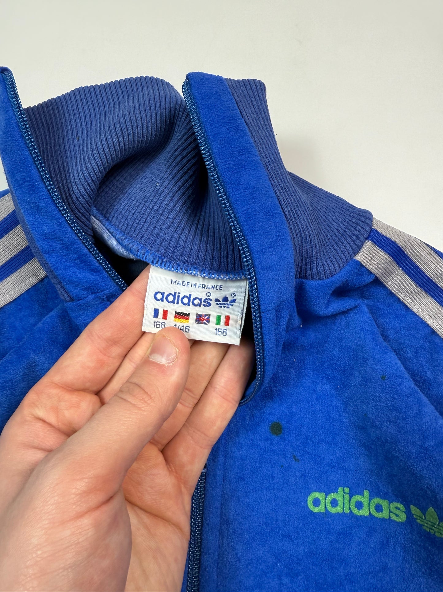 Vintage 80s Adidas Originals velour track top (S)