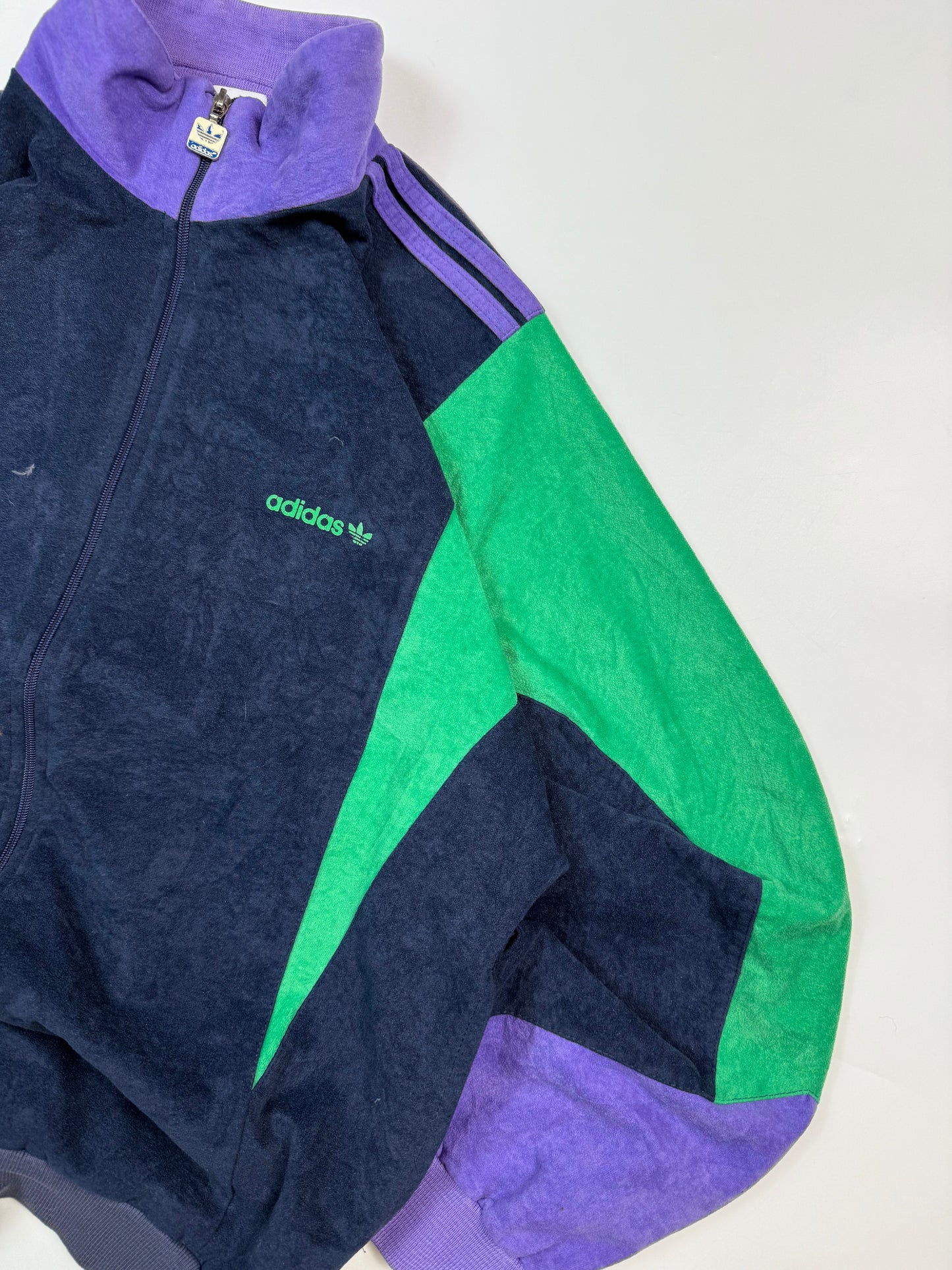 Vintage 80s Adidas Originals velour track top (M)