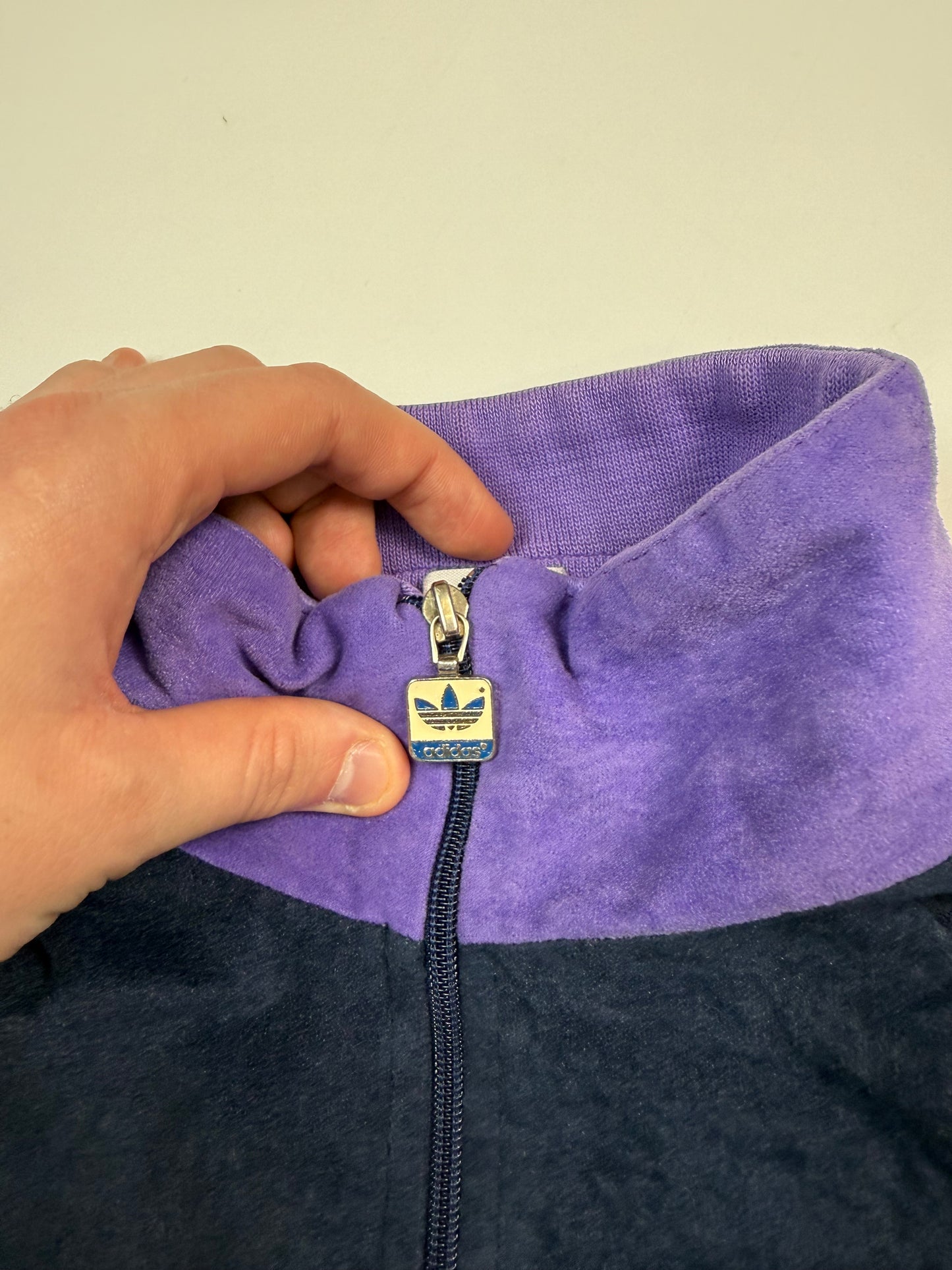 Vintage 80s Adidas Originals velour track top (M)