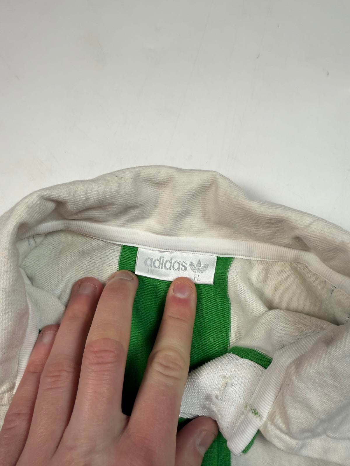 Vintage 90s adidas originals striped rugby polo shirt (L)