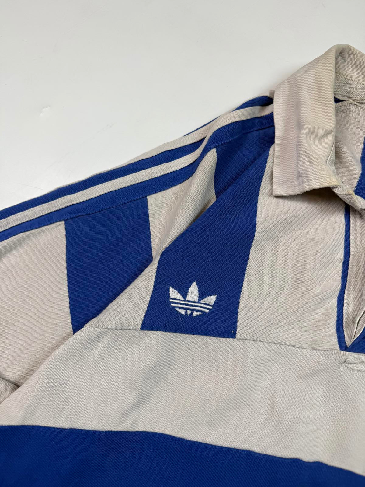 Vintage 90s adidas originals striped rugby polo shirt (XL)