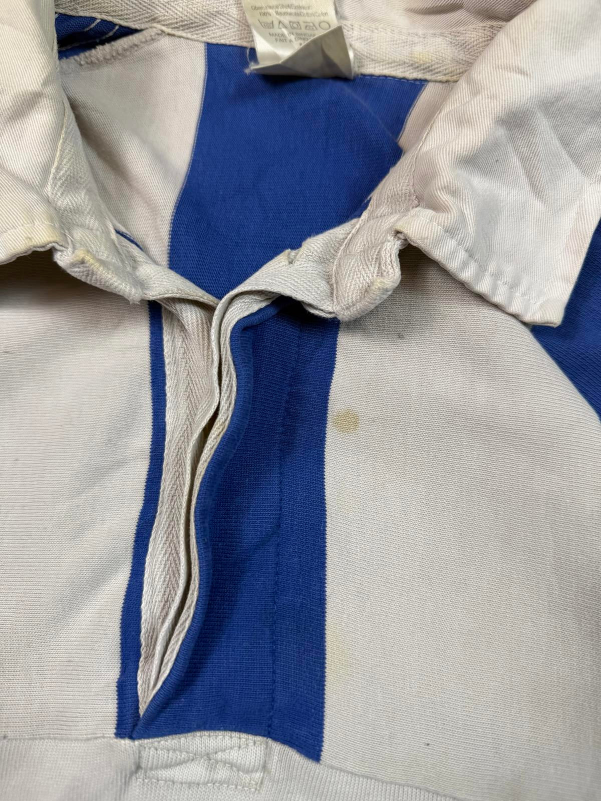 Vintage 90s adidas originals striped rugby polo shirt (XL)