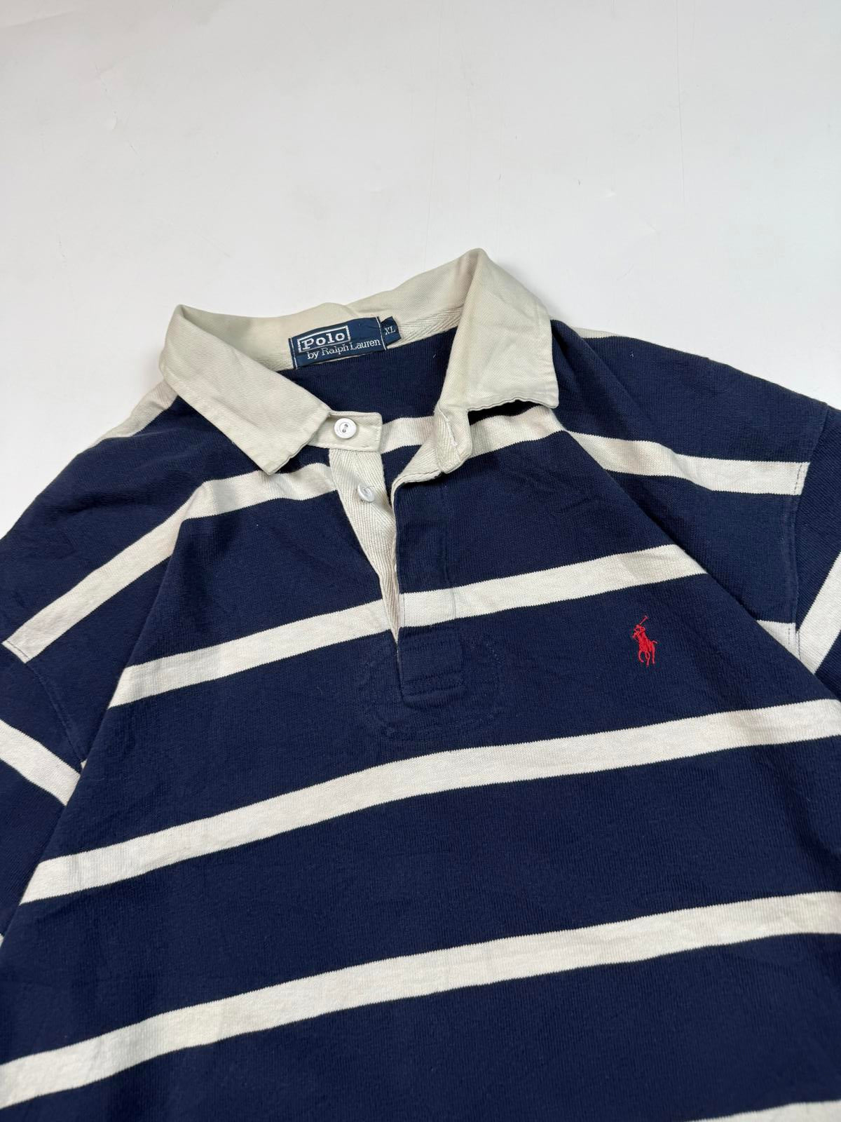 Vintage 90s Polo Ralph Lauren striped rugby polo (XL)