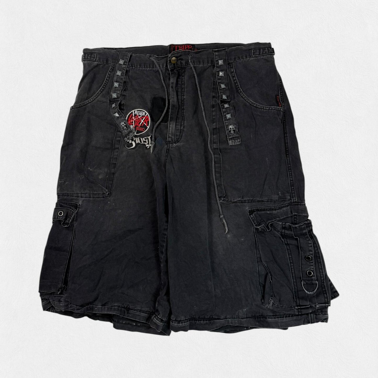 Vintage Punk baggy hip hop cargo shorts (W40)