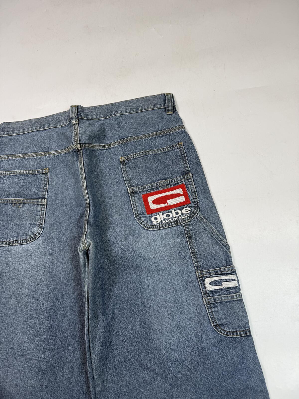 Vintage Globe baggy hip hop carpenter denim shorts (W38)