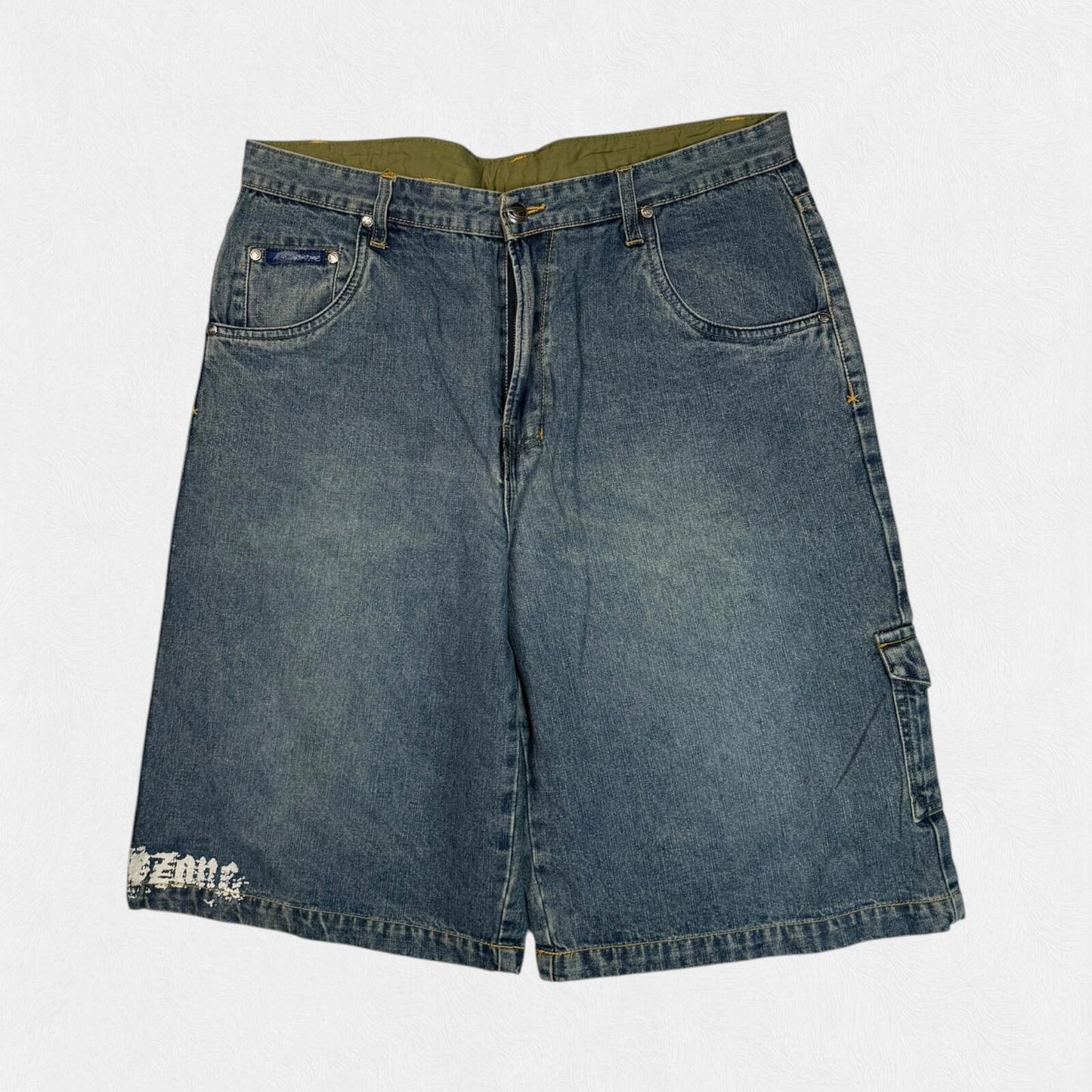 Vintage Y2K baggy hip hop denim jean shorts jorts (W36)