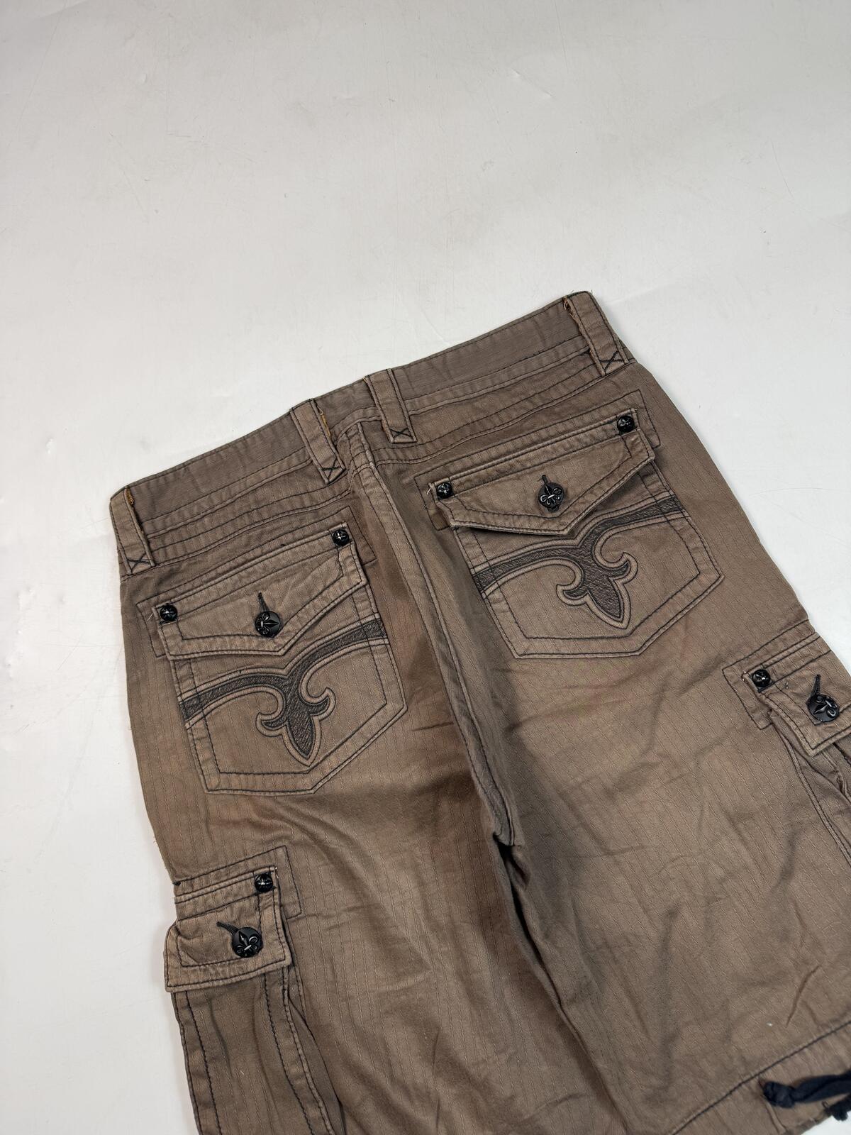 Vintage Y2K Rock revival baggy hip hop shorts (W32)