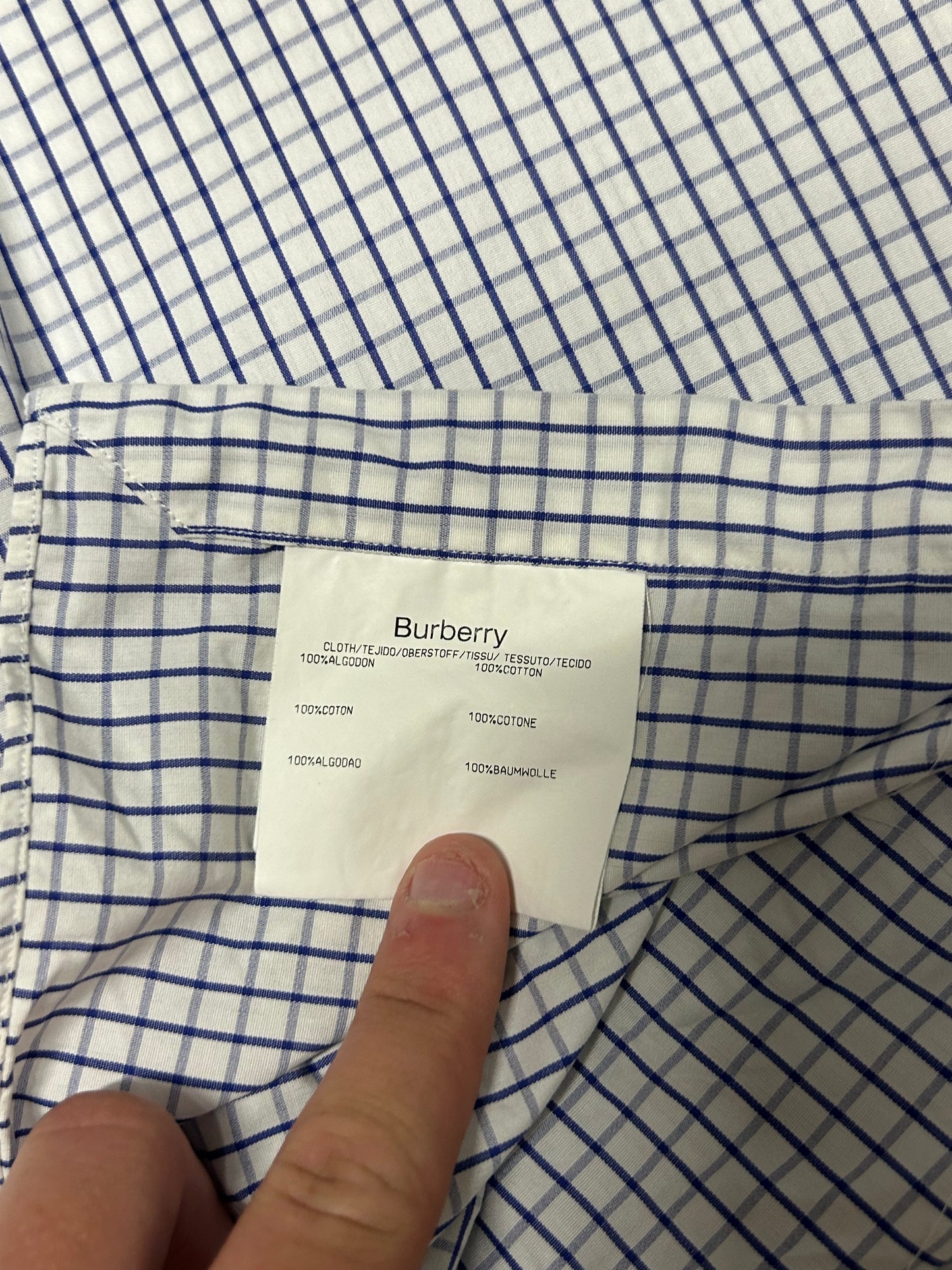Burberry short sleeve check shirt (L)