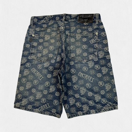Vintage Y2K all over print hip hop jorts (W32)