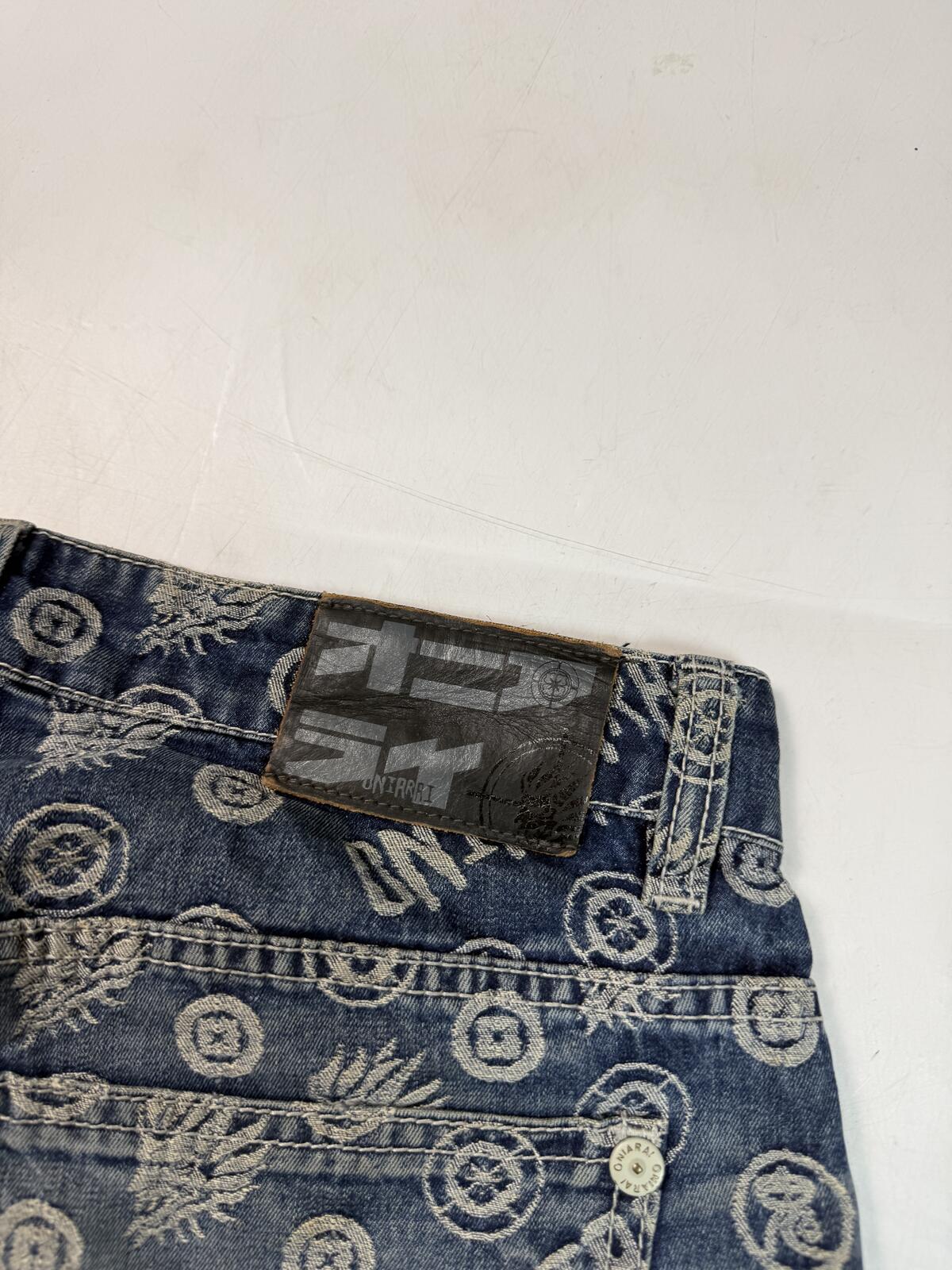 Vintage Y2K all over print hip hop jorts (W32)