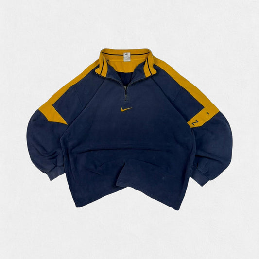 Vintage 90s Nike centre swoosh quarter zip sweatshirt (XL)